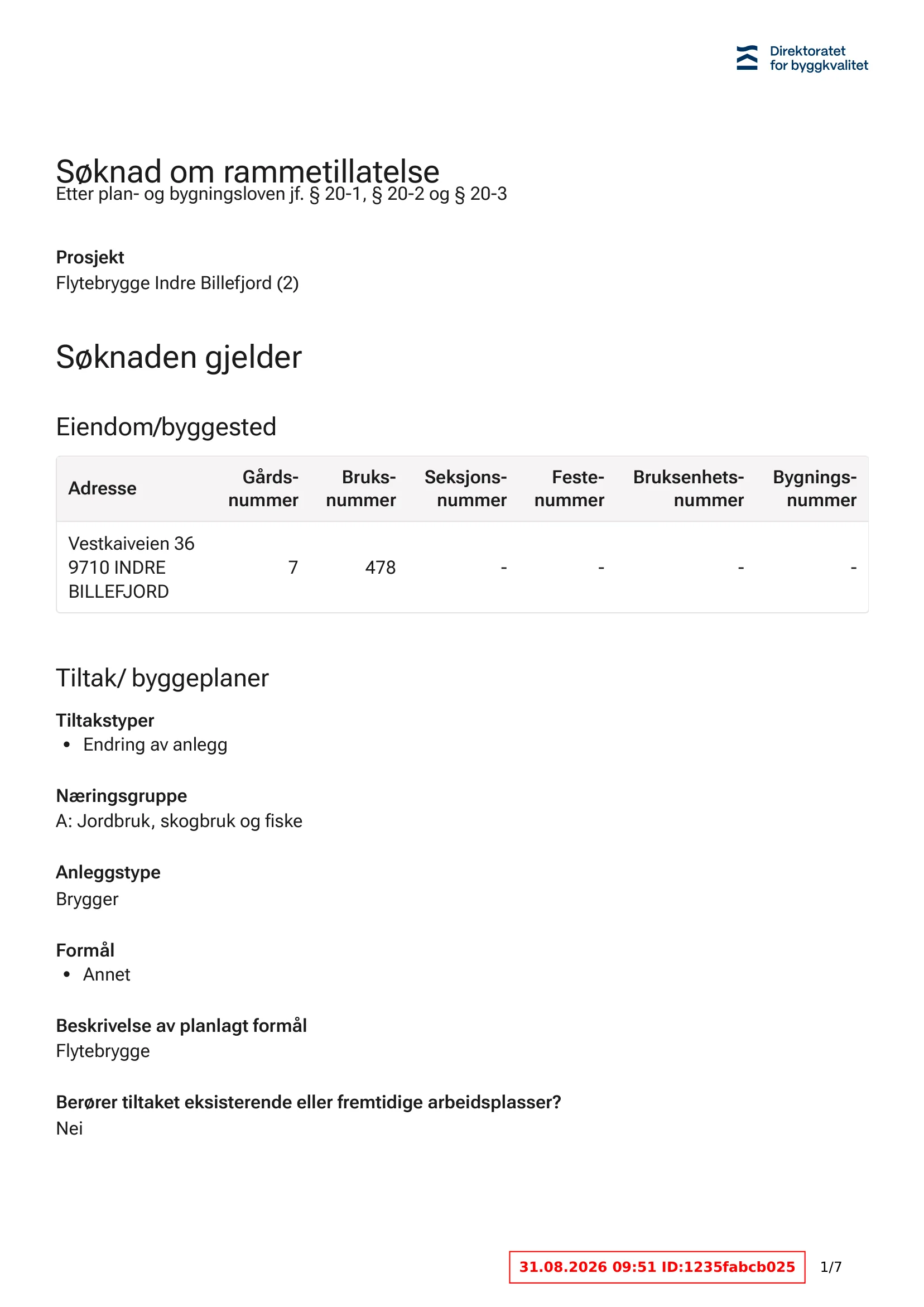 Søknad om rammetillatelse