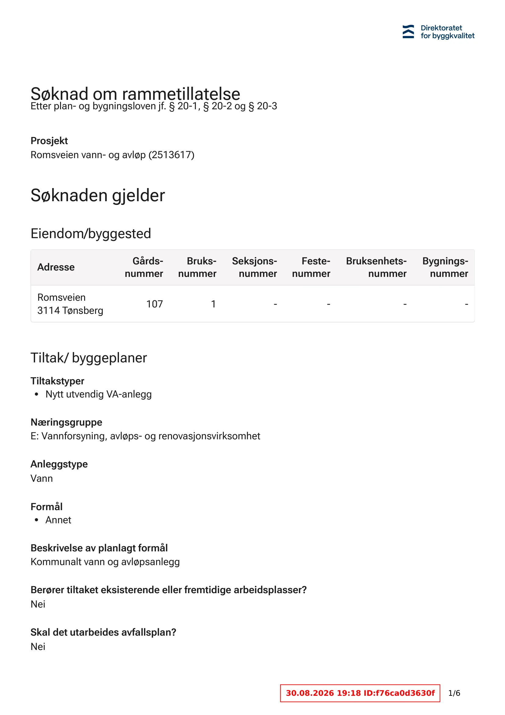 Søknad om rammetillatelse