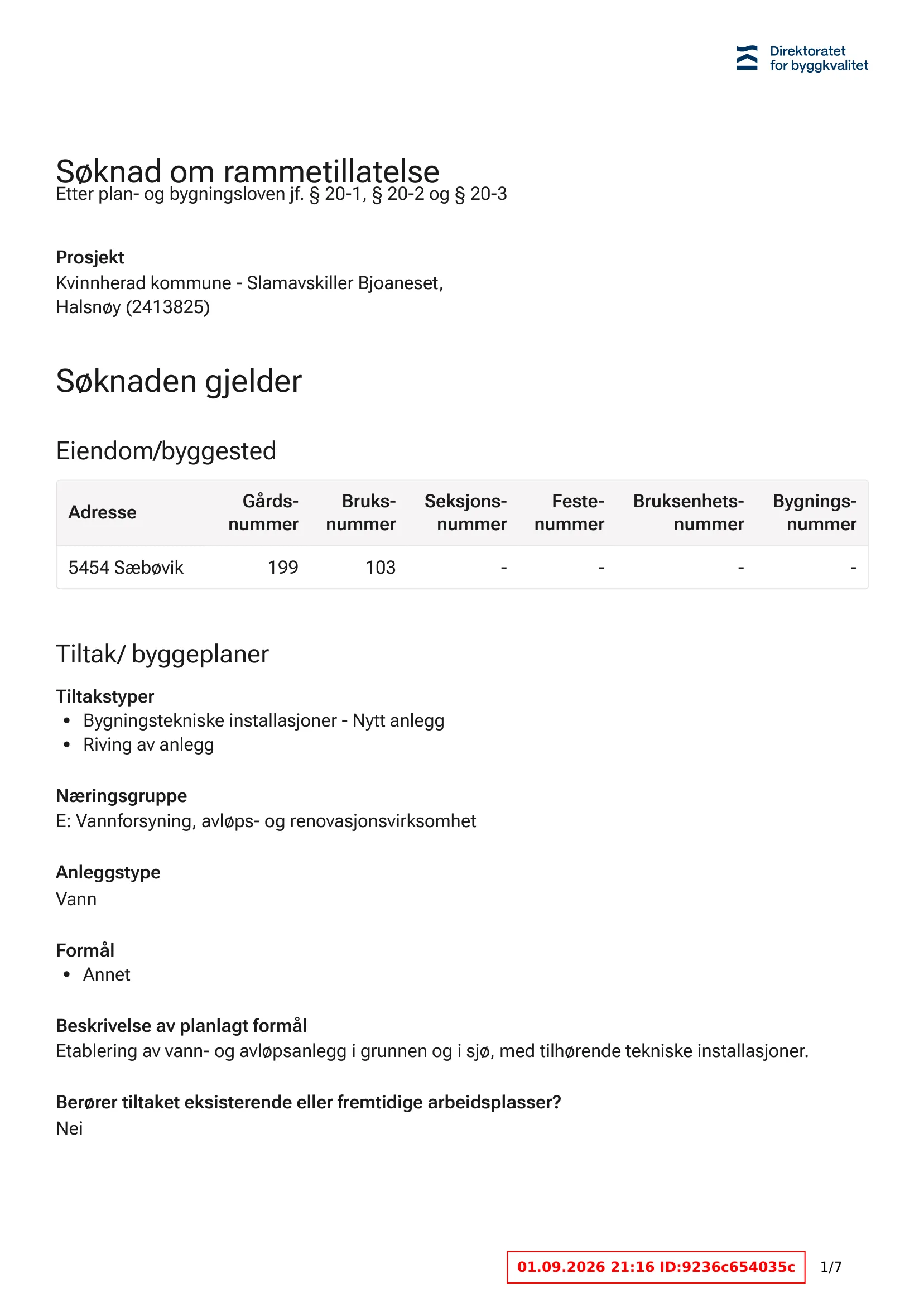 Søknad om rammetillatelse