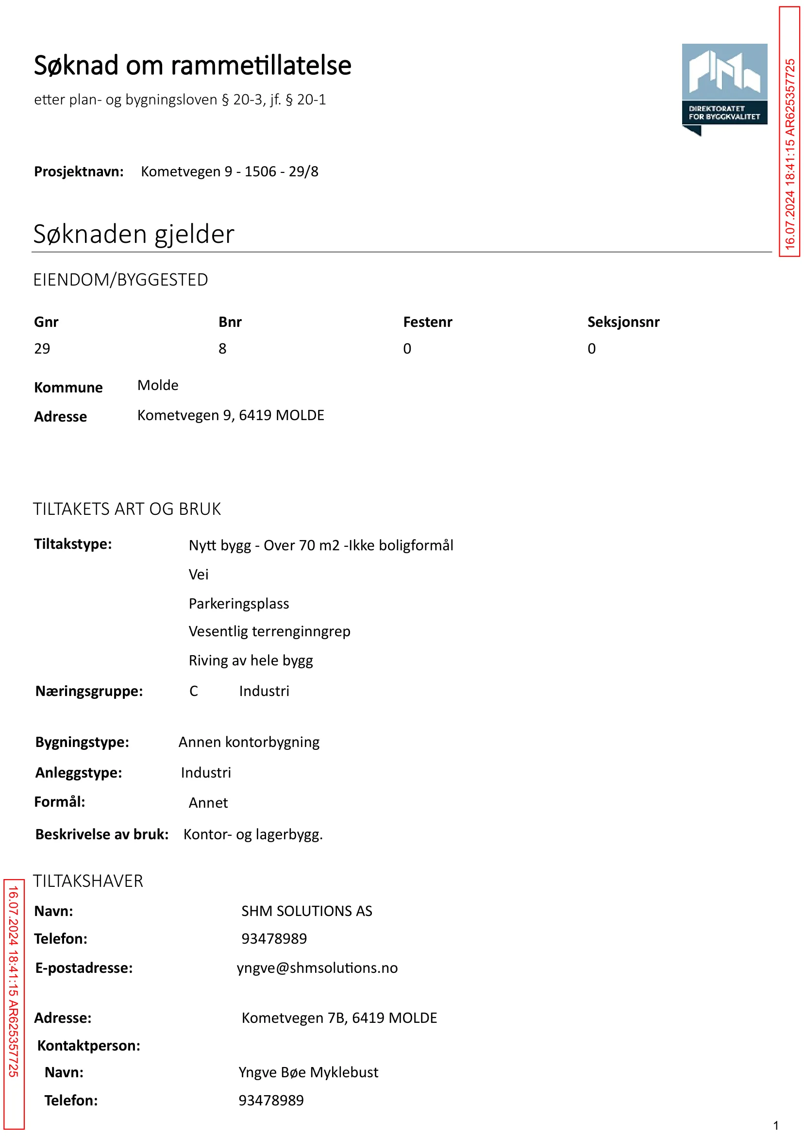 Søknad om rammetillatelse