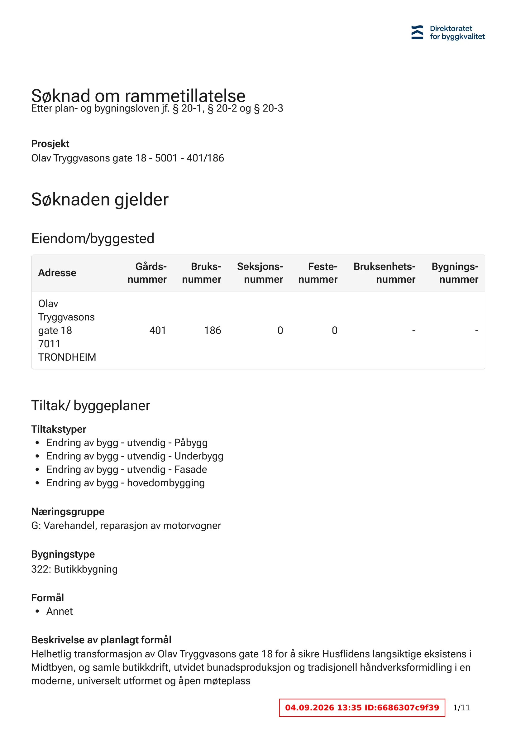 Søknad om rammetillatelse