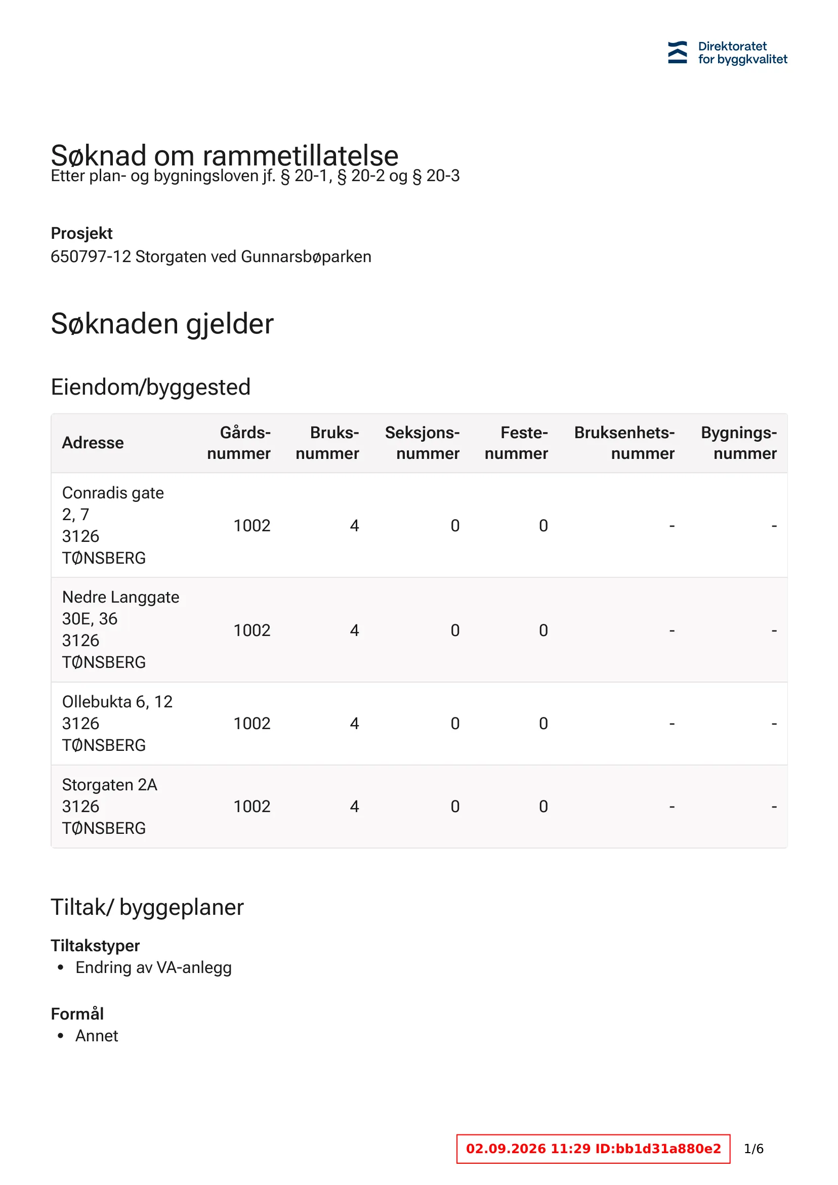 Søknad om rammetillatelse