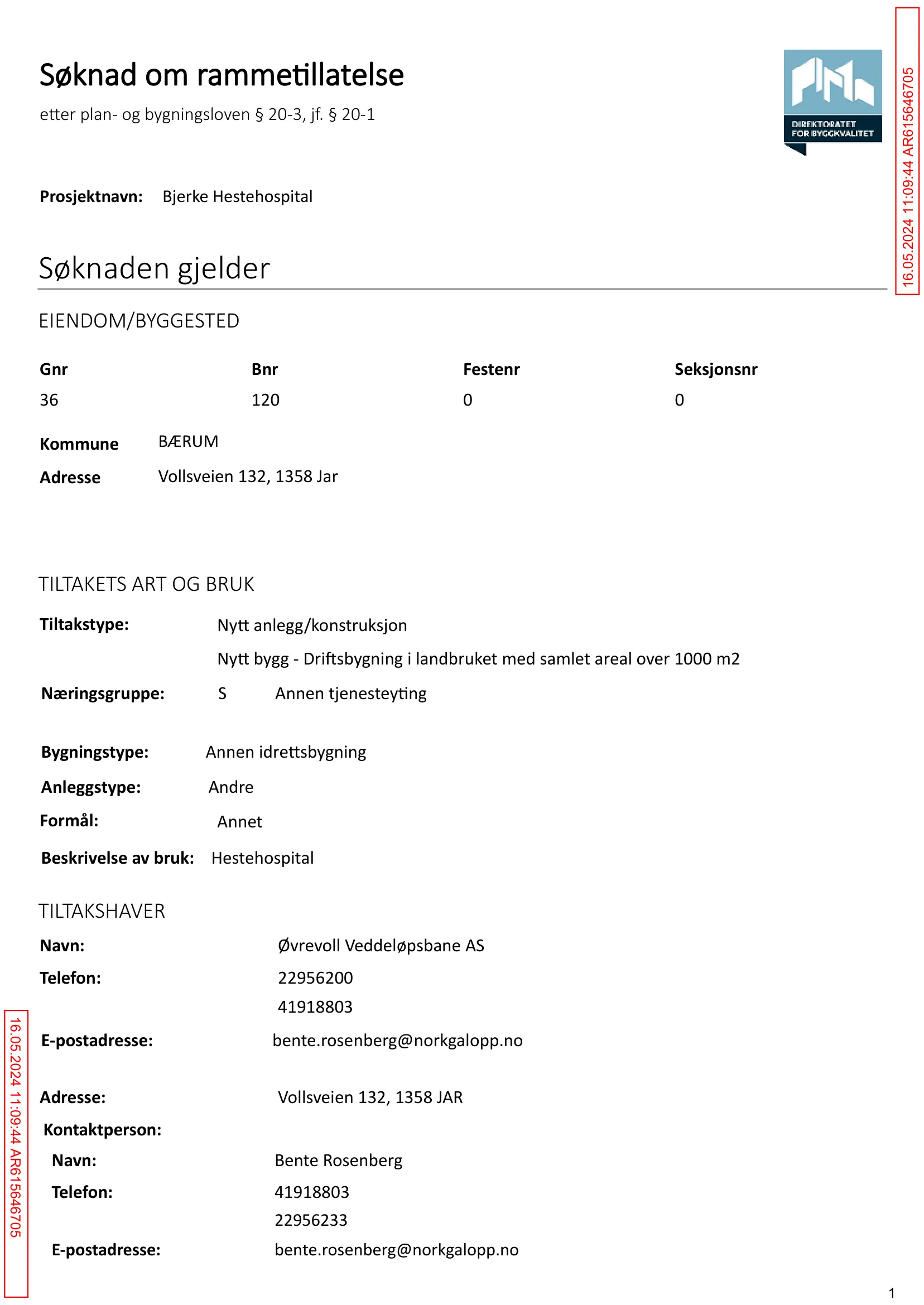 Søknad om rammetillatelse