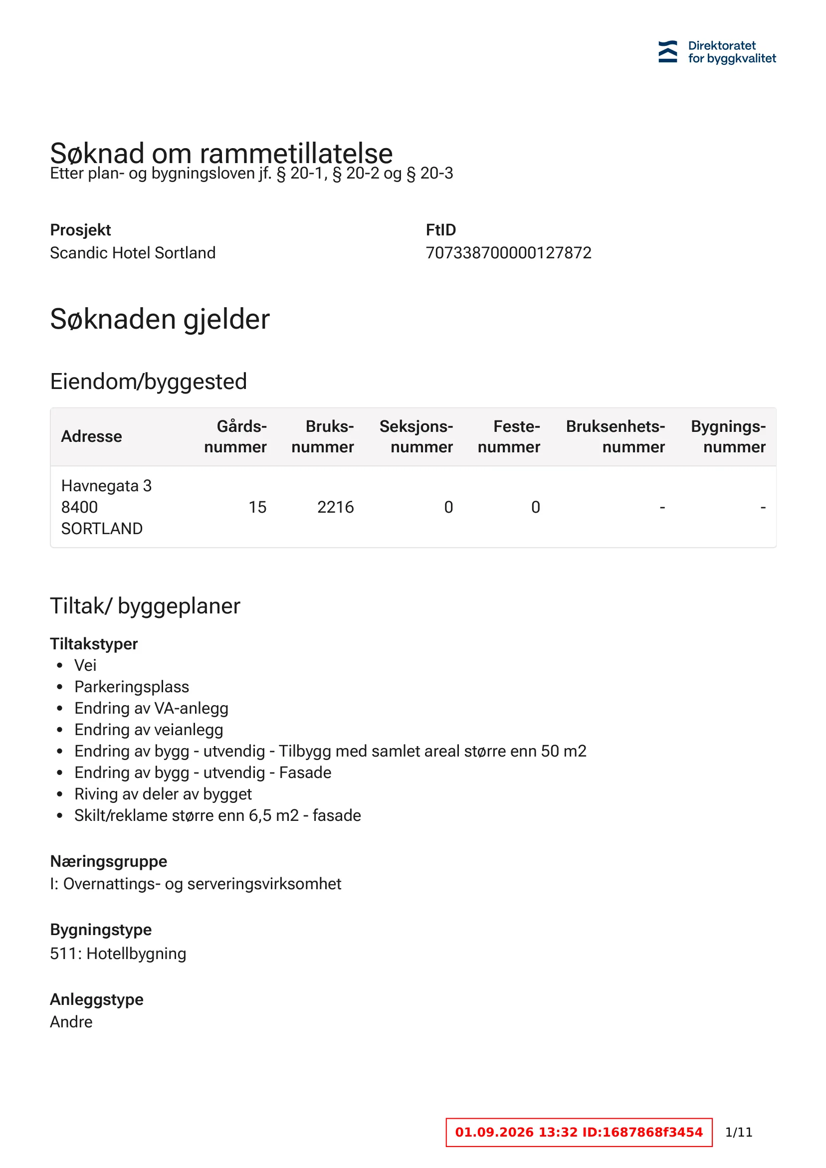 Søknad om rammetillatelse