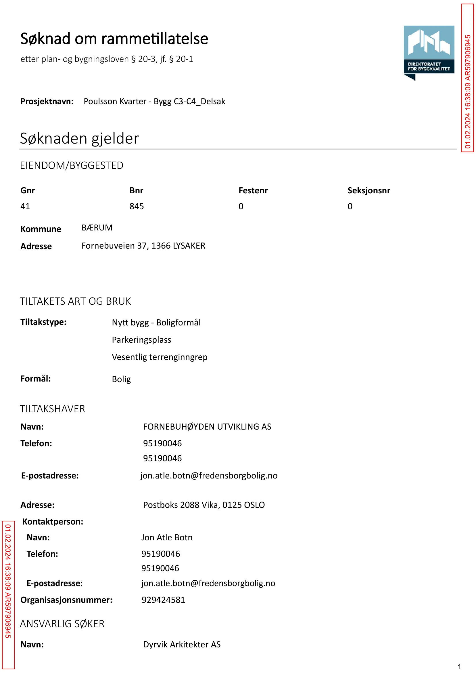 Søknad om rammetillatelse