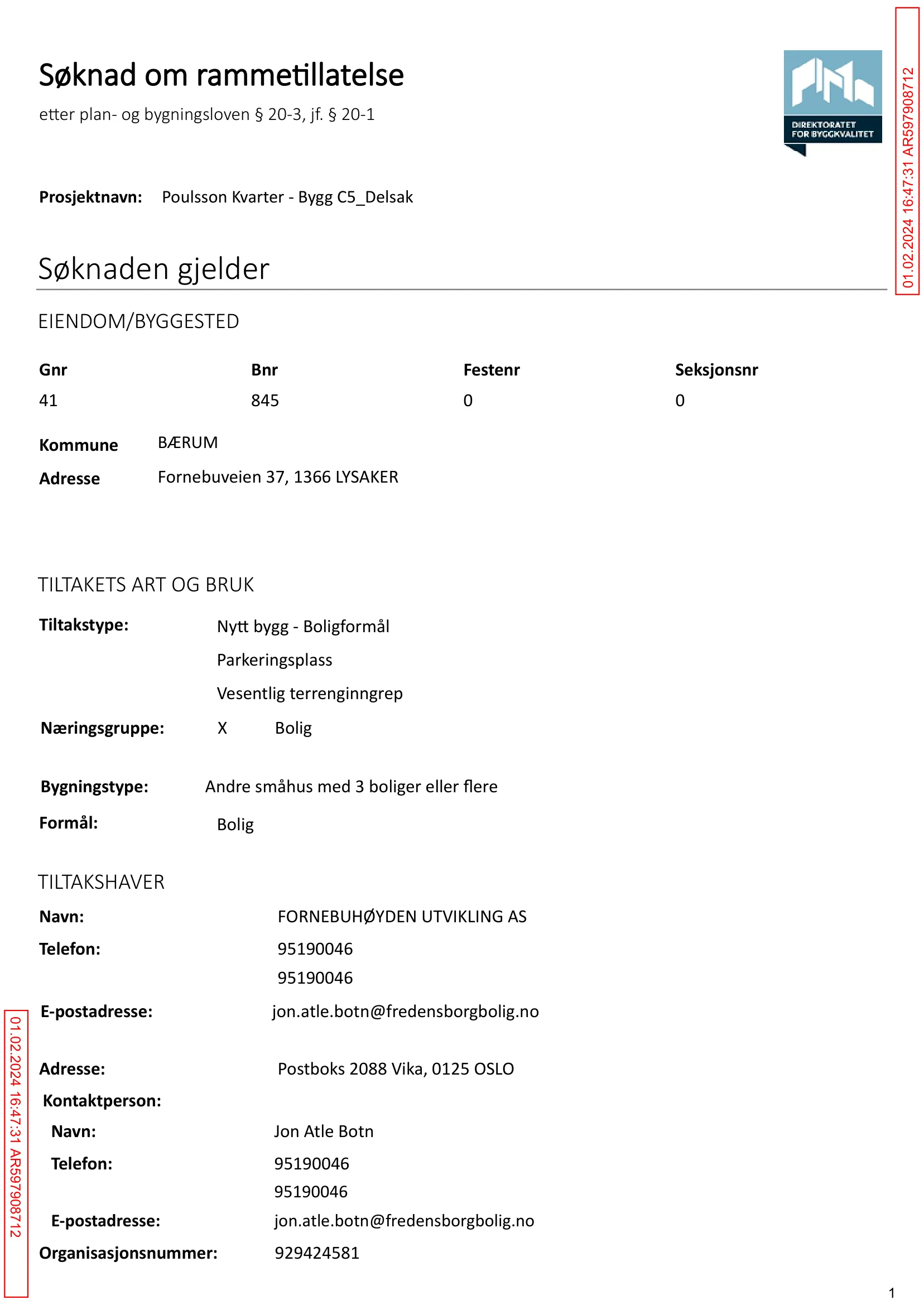 Søknad om rammetillatelse
