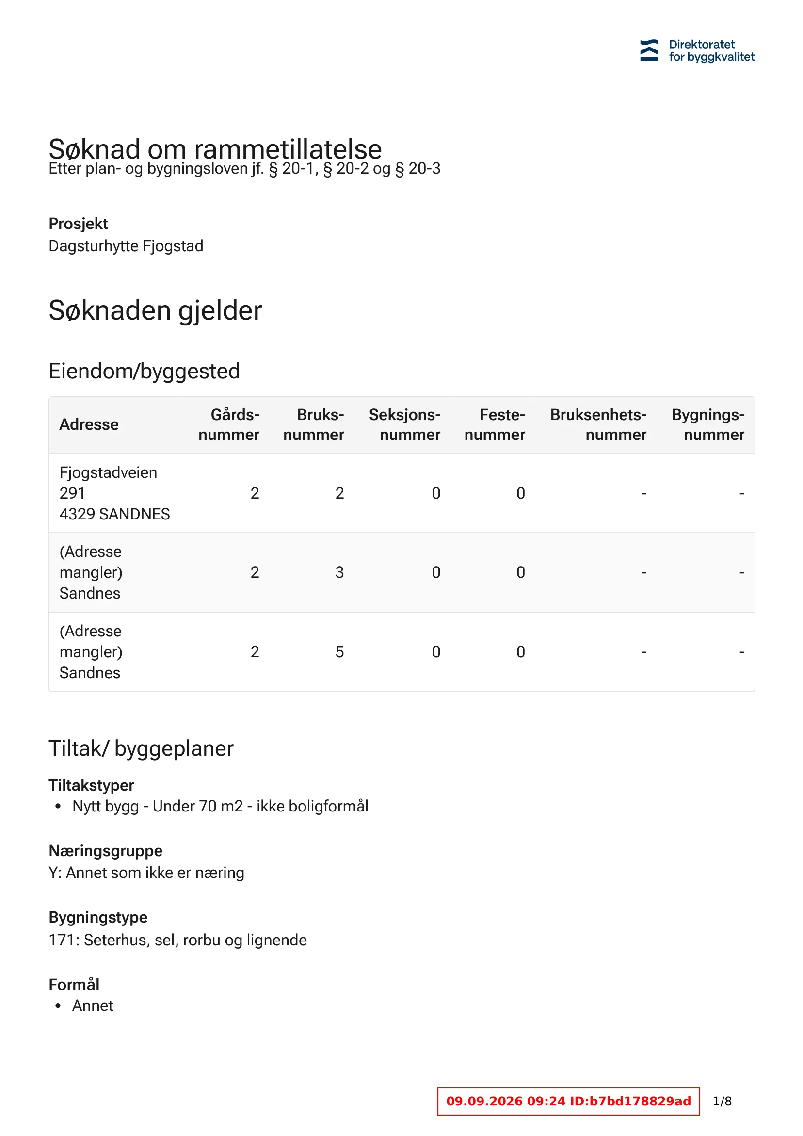 Søknad om rammetillatelse