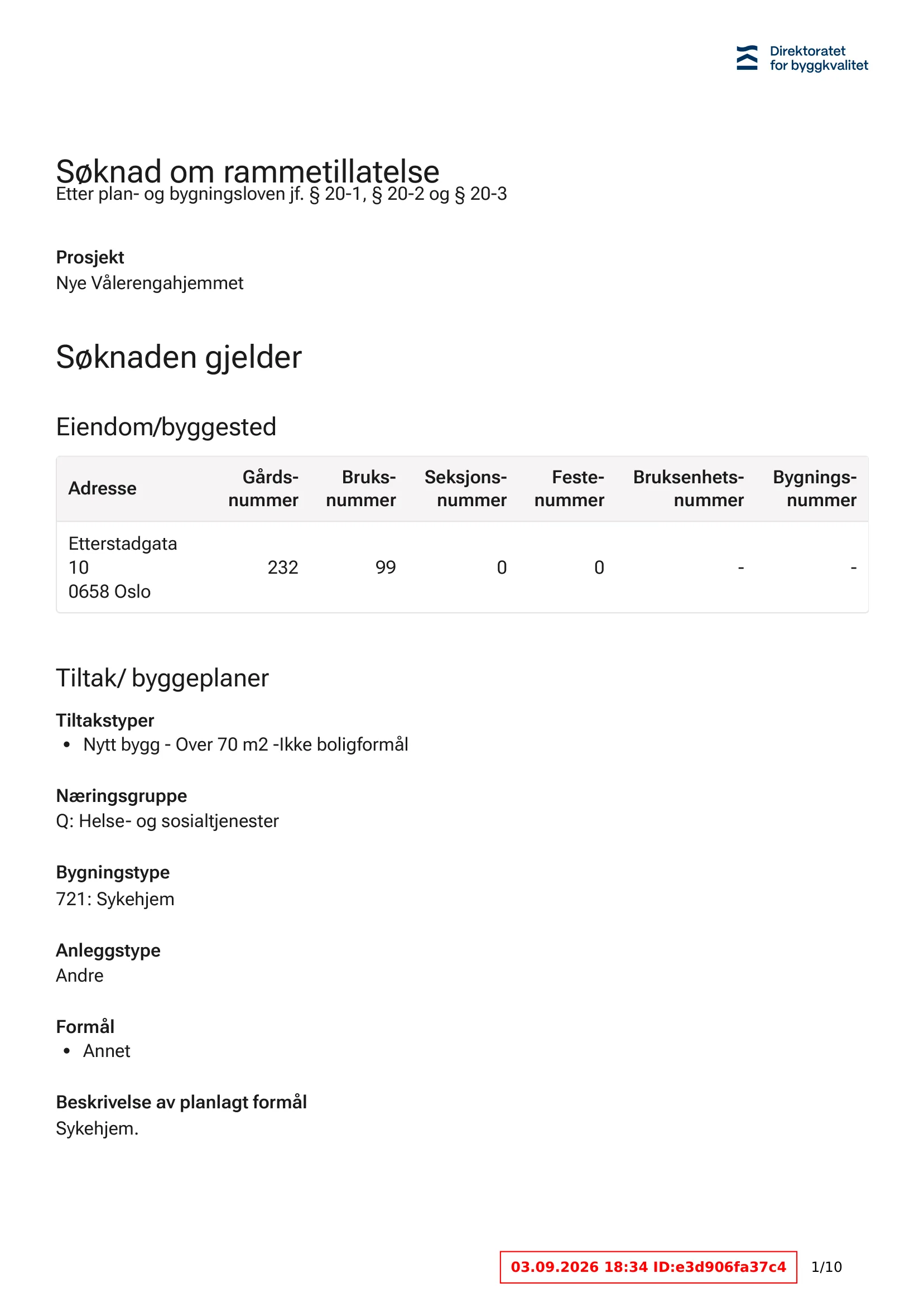 Søknad om rammetillatelse