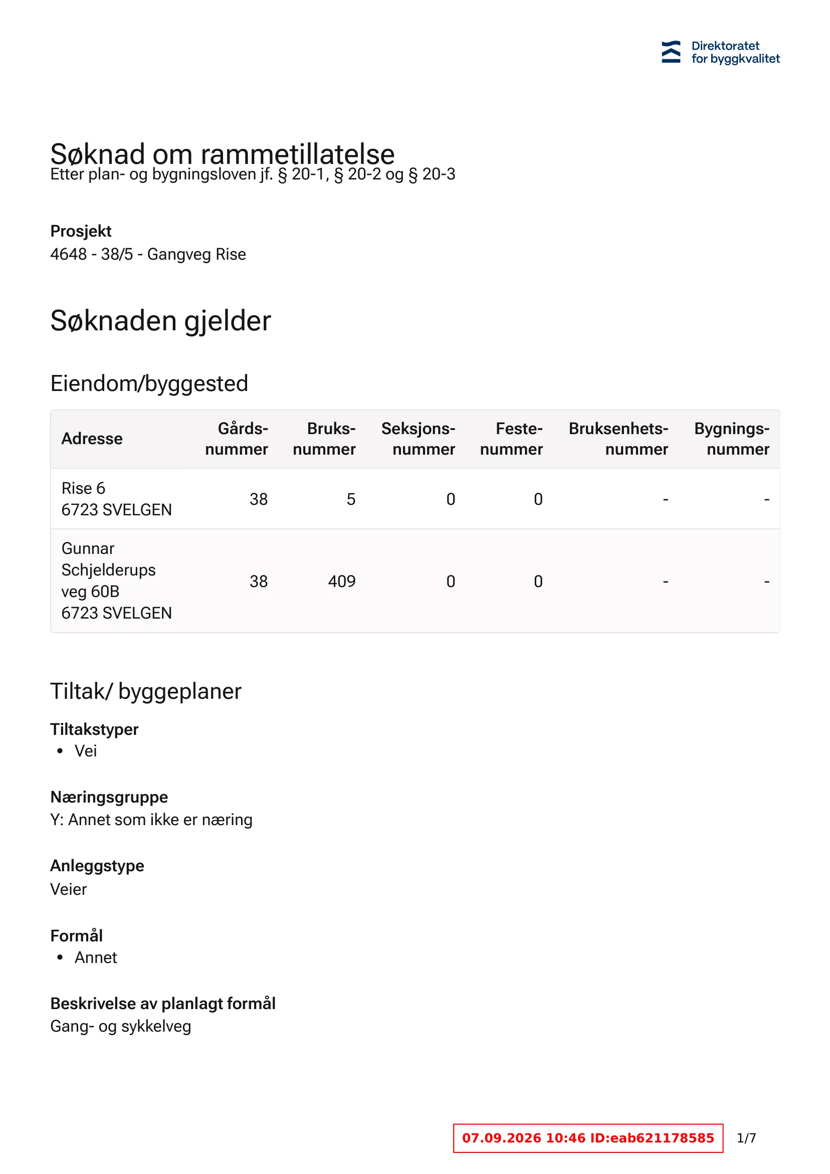 Søknad om rammetillatelse