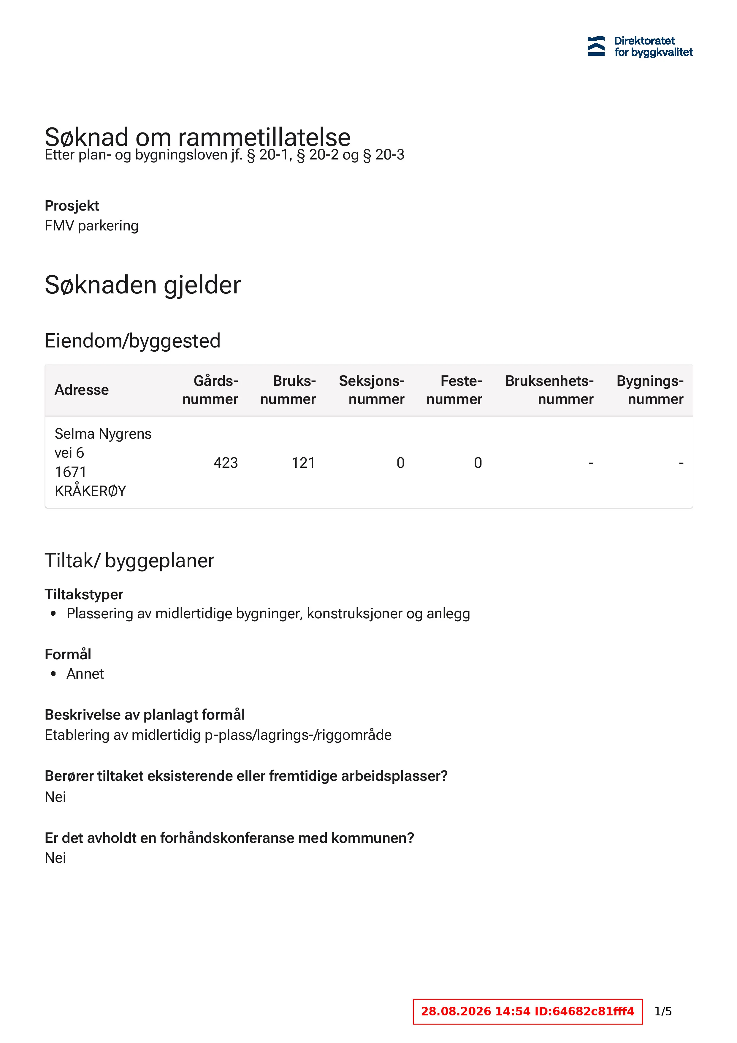 Søknad om rammetillatelse
