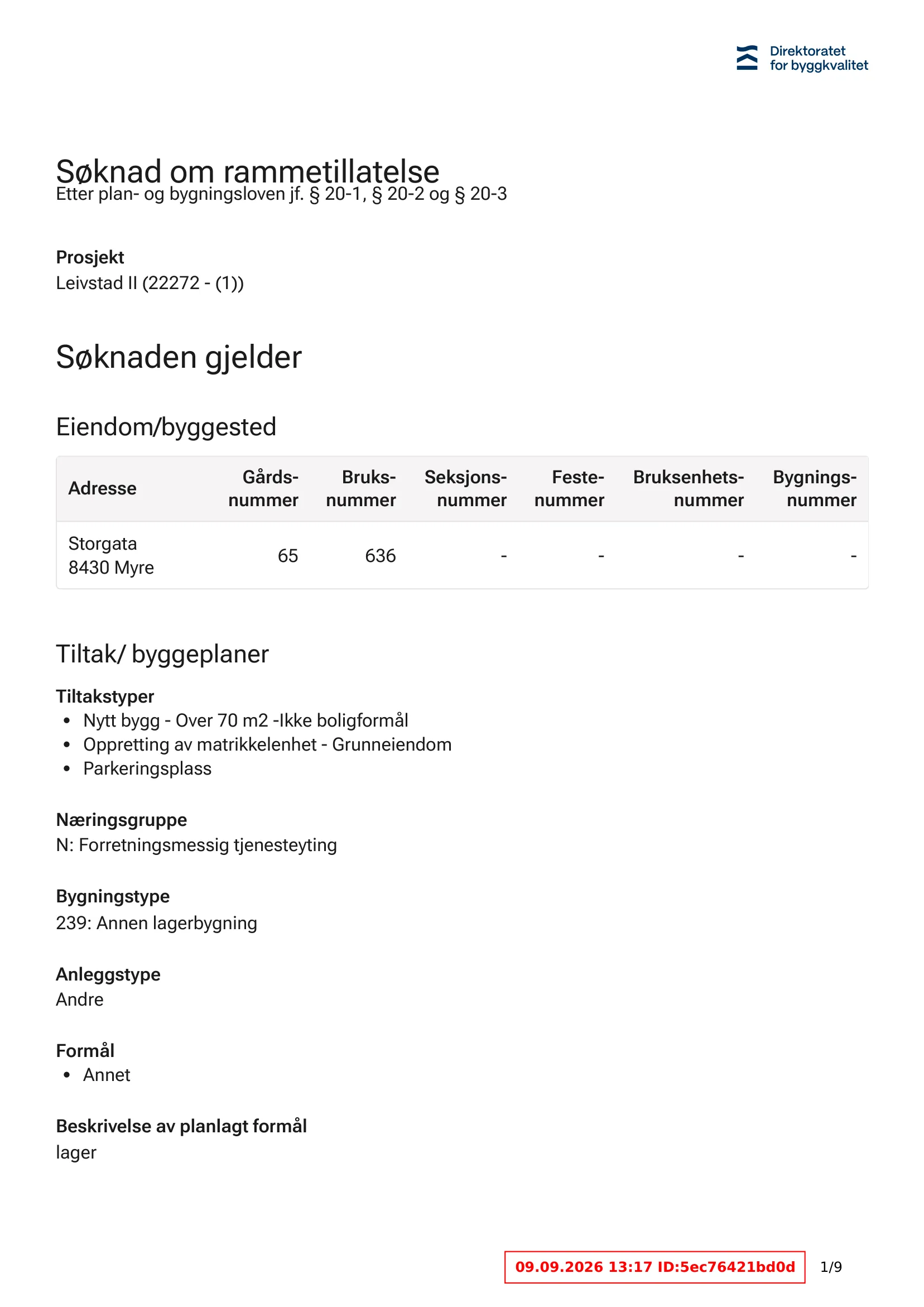 Søknad om rammetillatelse