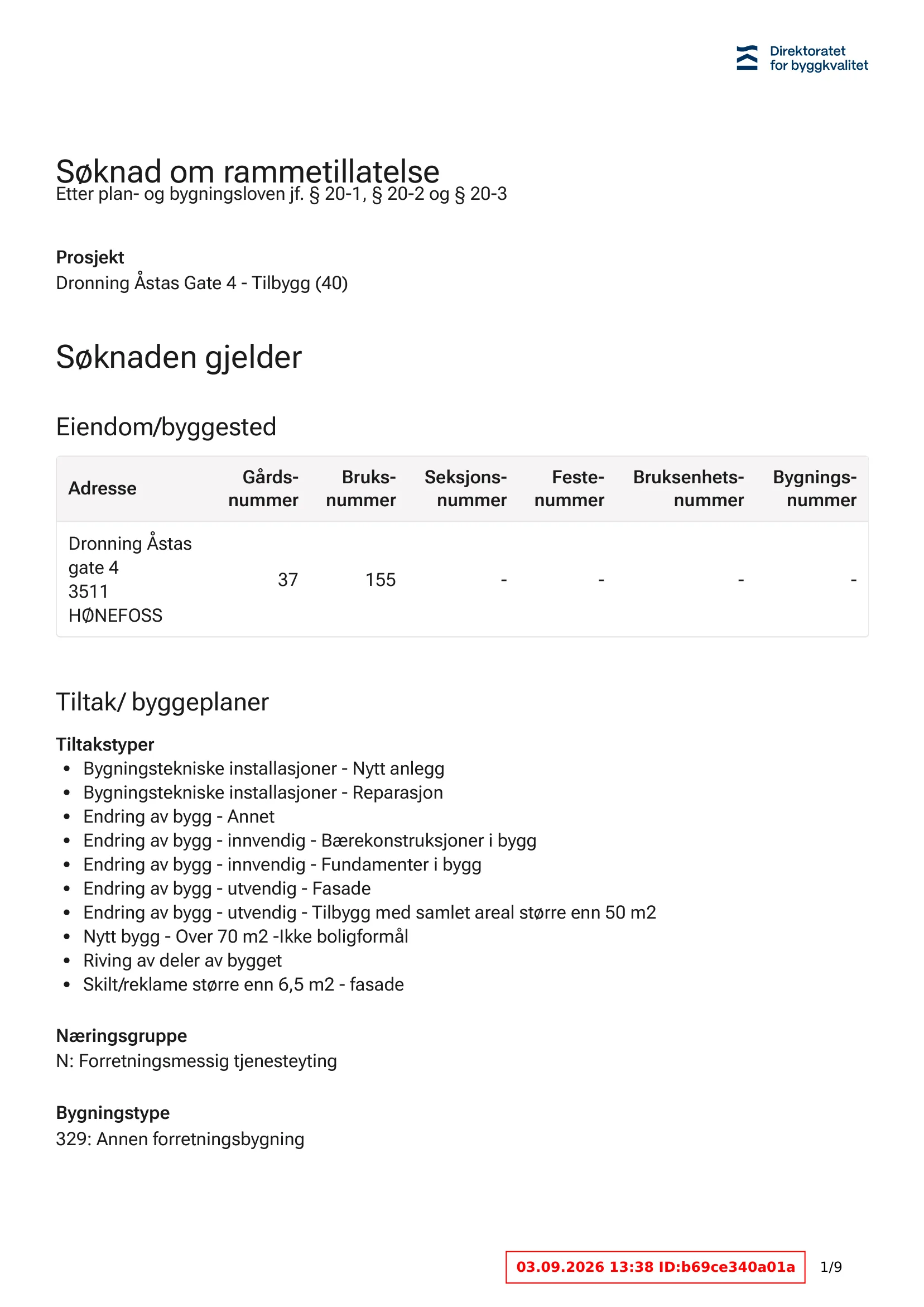 Søknad om rammetillatelse
