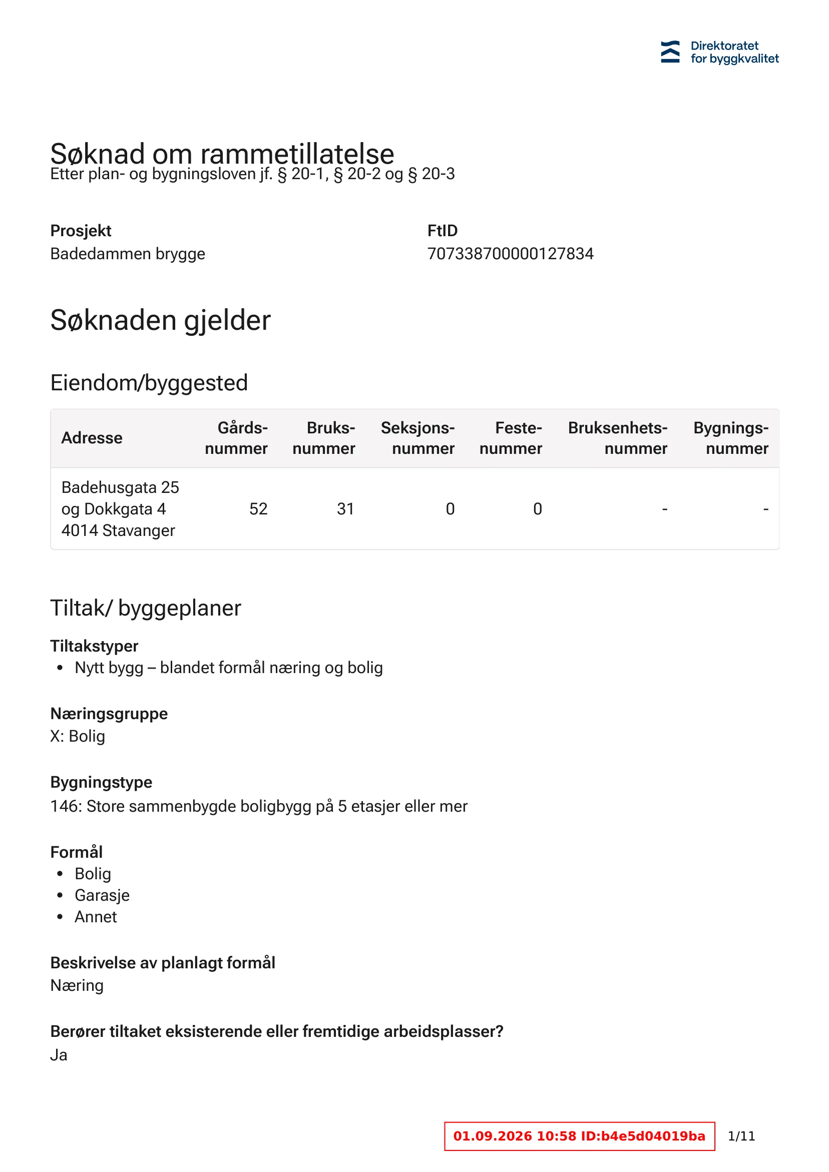 Søknad om rammetillatelse