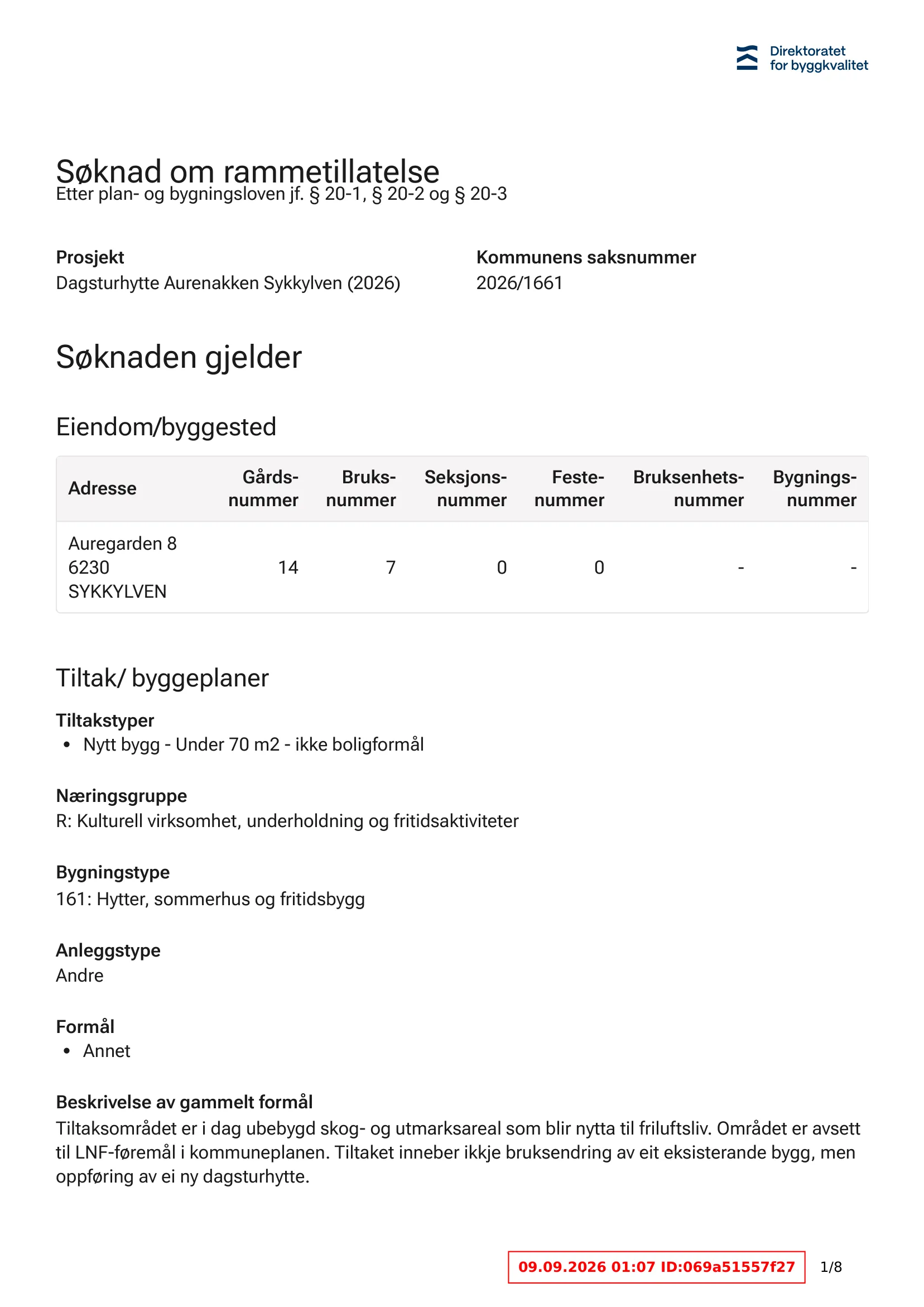 Søknad om rammetillatelse