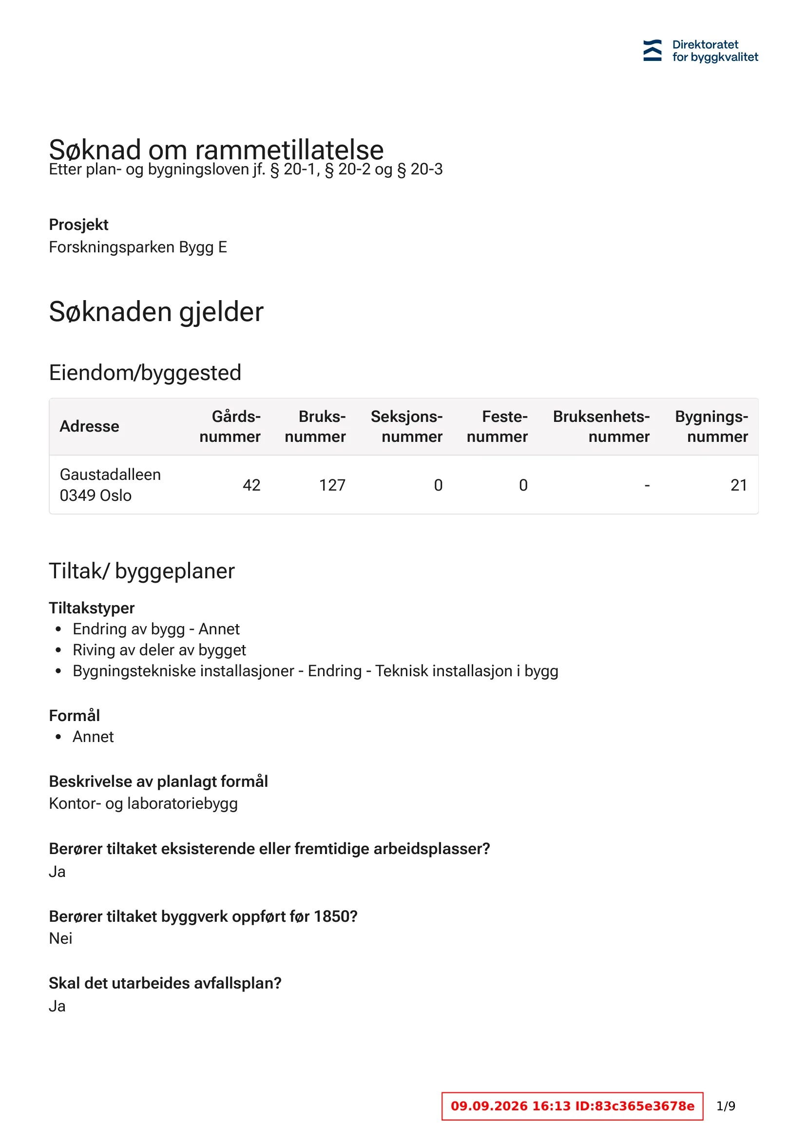 Søknad om rammetillatelse