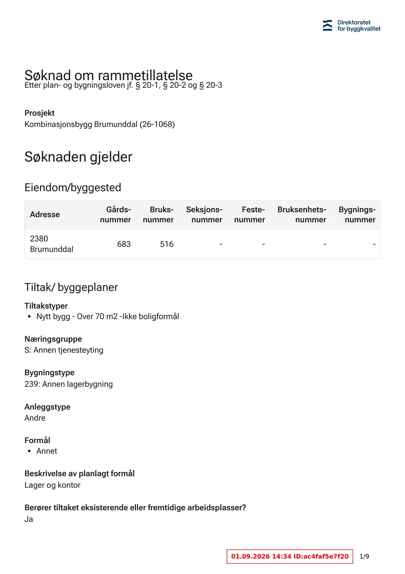 Søknad om rammetillatelse