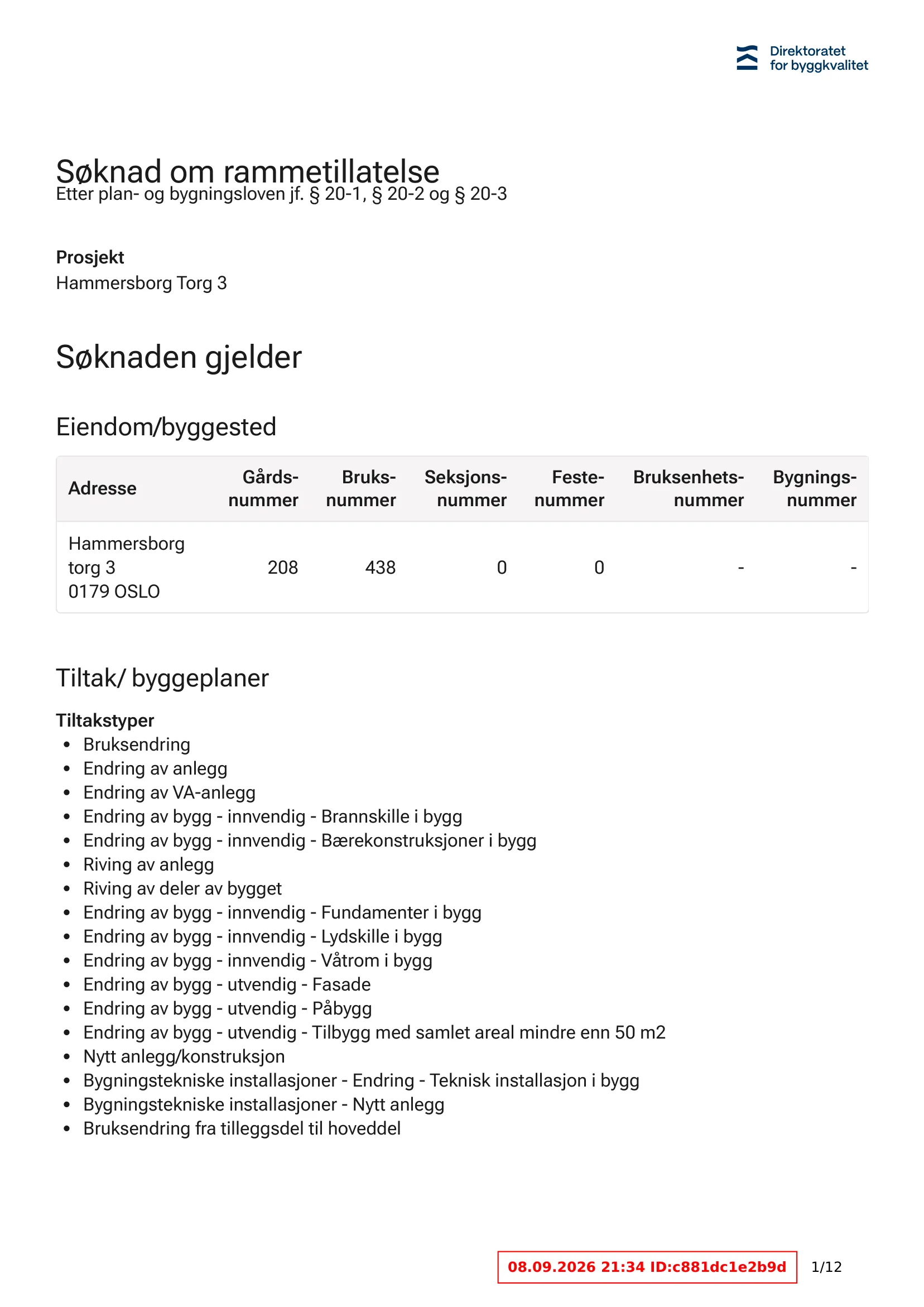Søknad om rammetillatelse