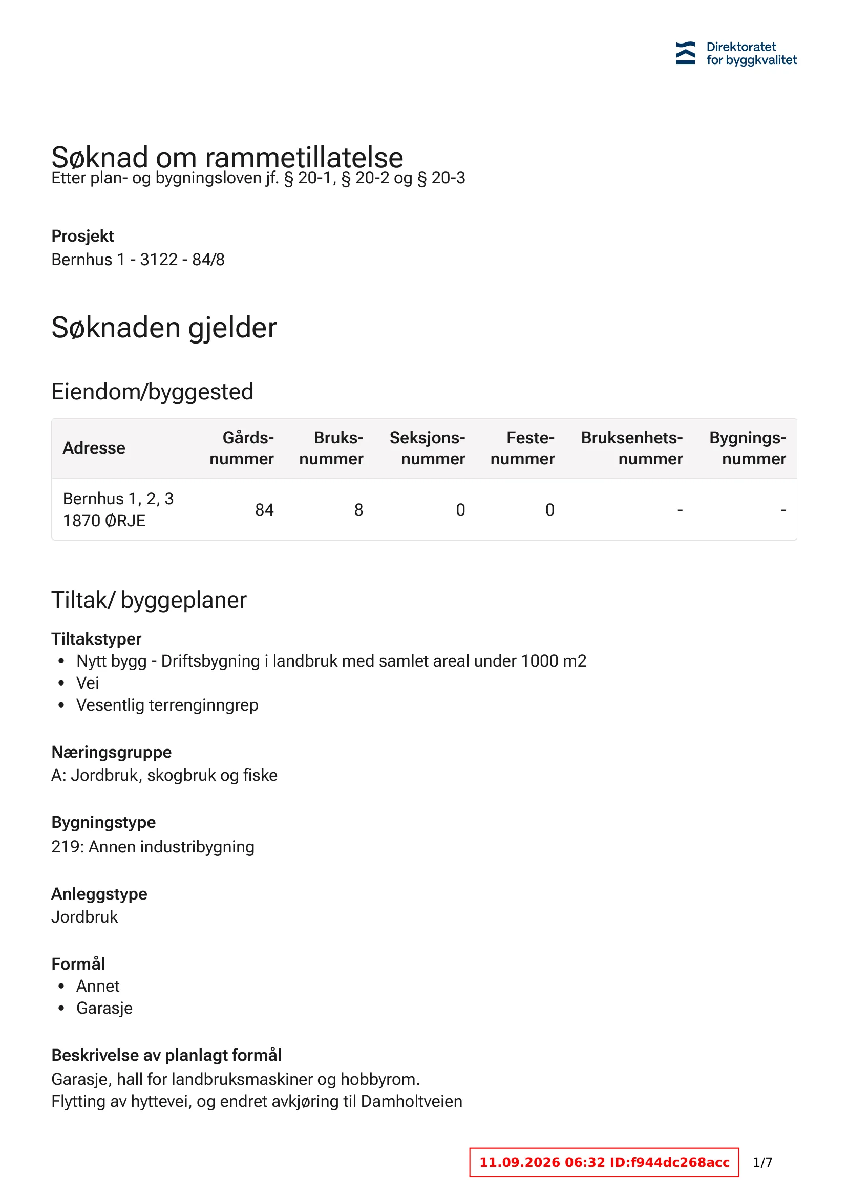 Søknad om rammetillatelse