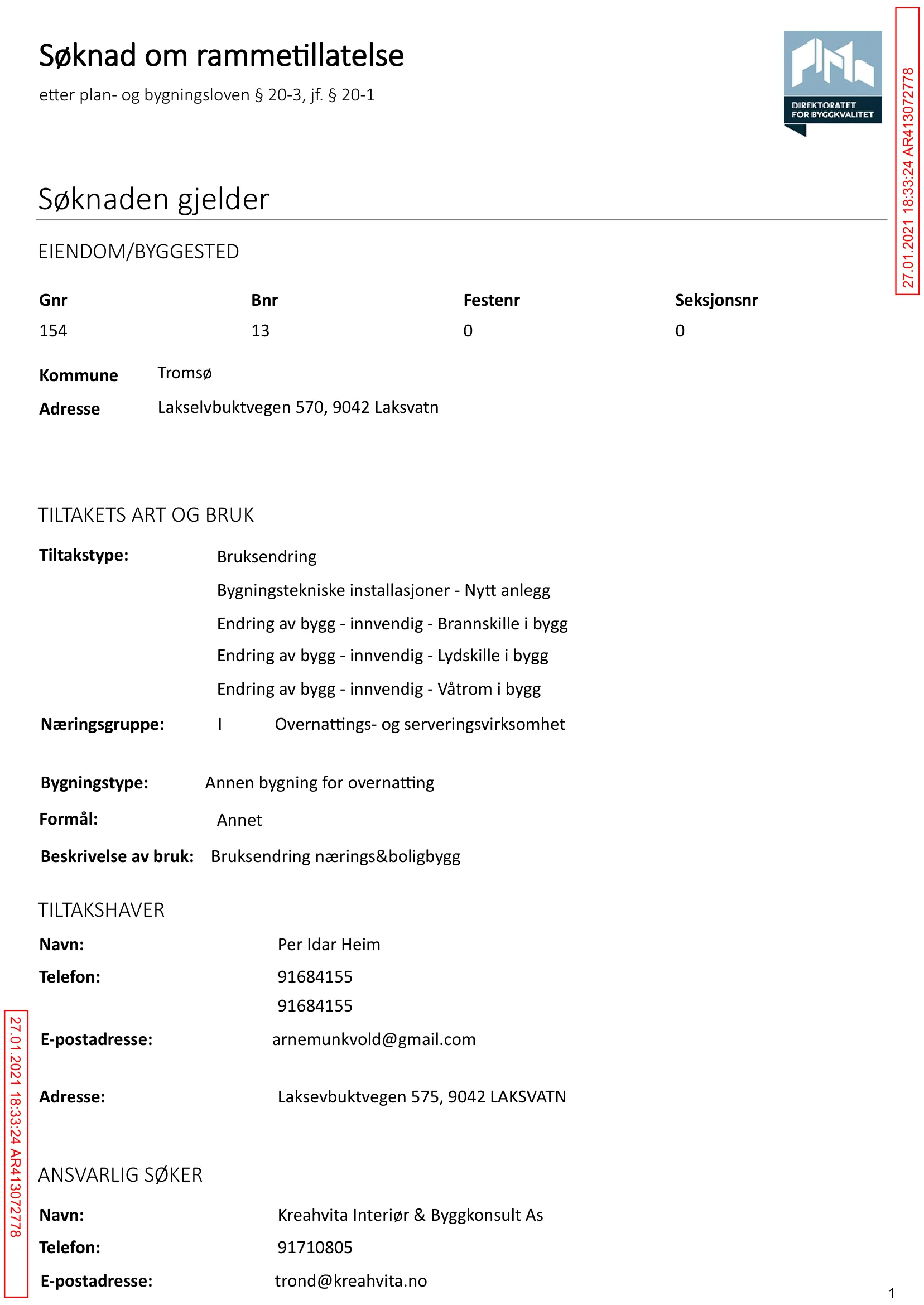 Søknad om rammetillatelse