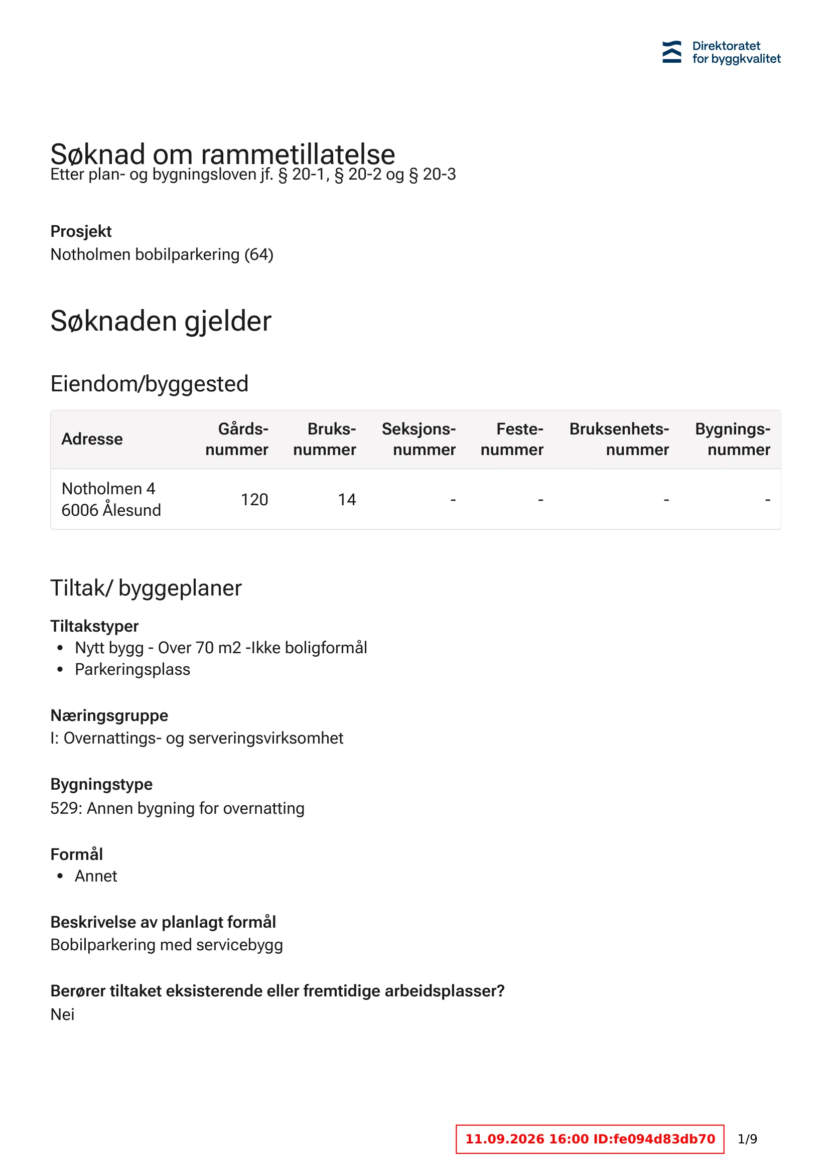 Søknad om rammetillatelse