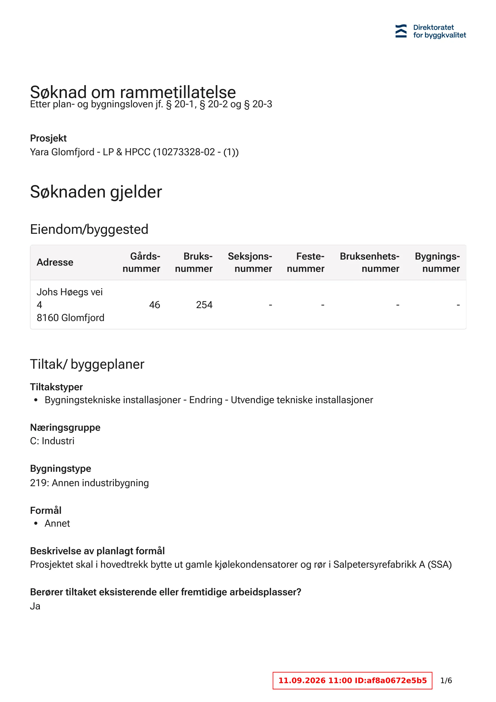 Søknad om rammetillatelse