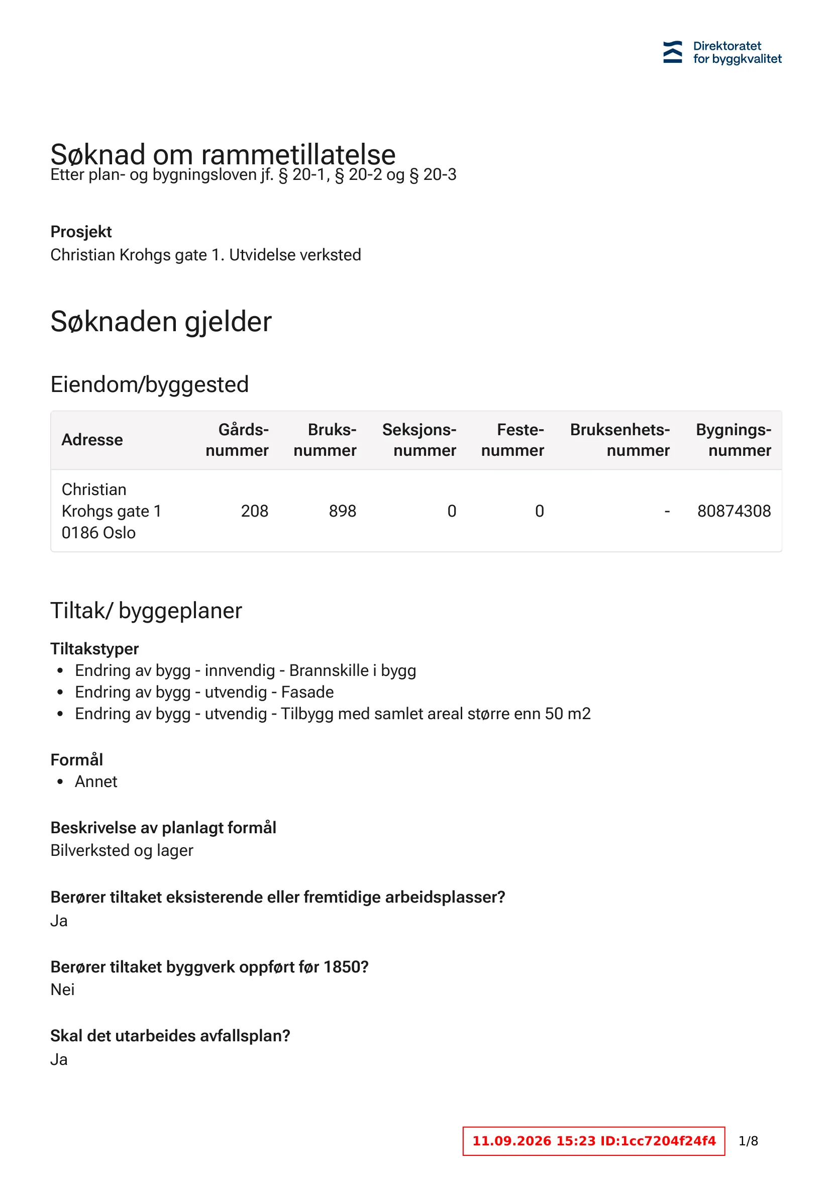 Søknad om rammetillatelse