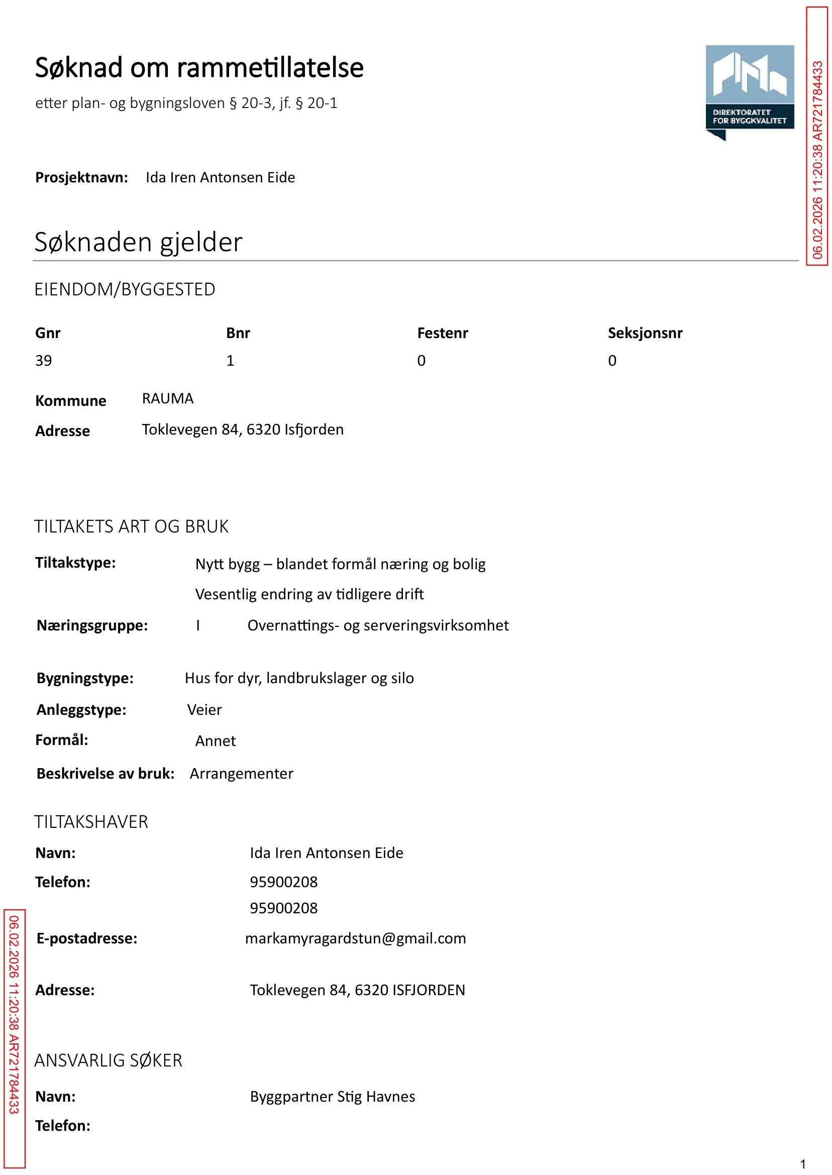 Søknad om rammetillatelse