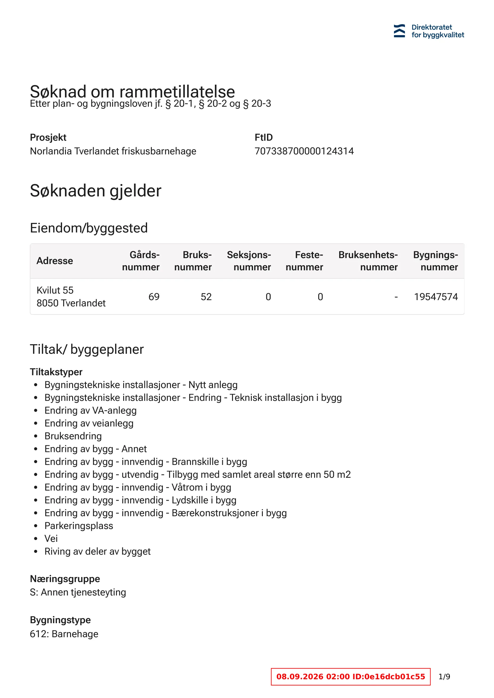 Søknad om rammetillatelse