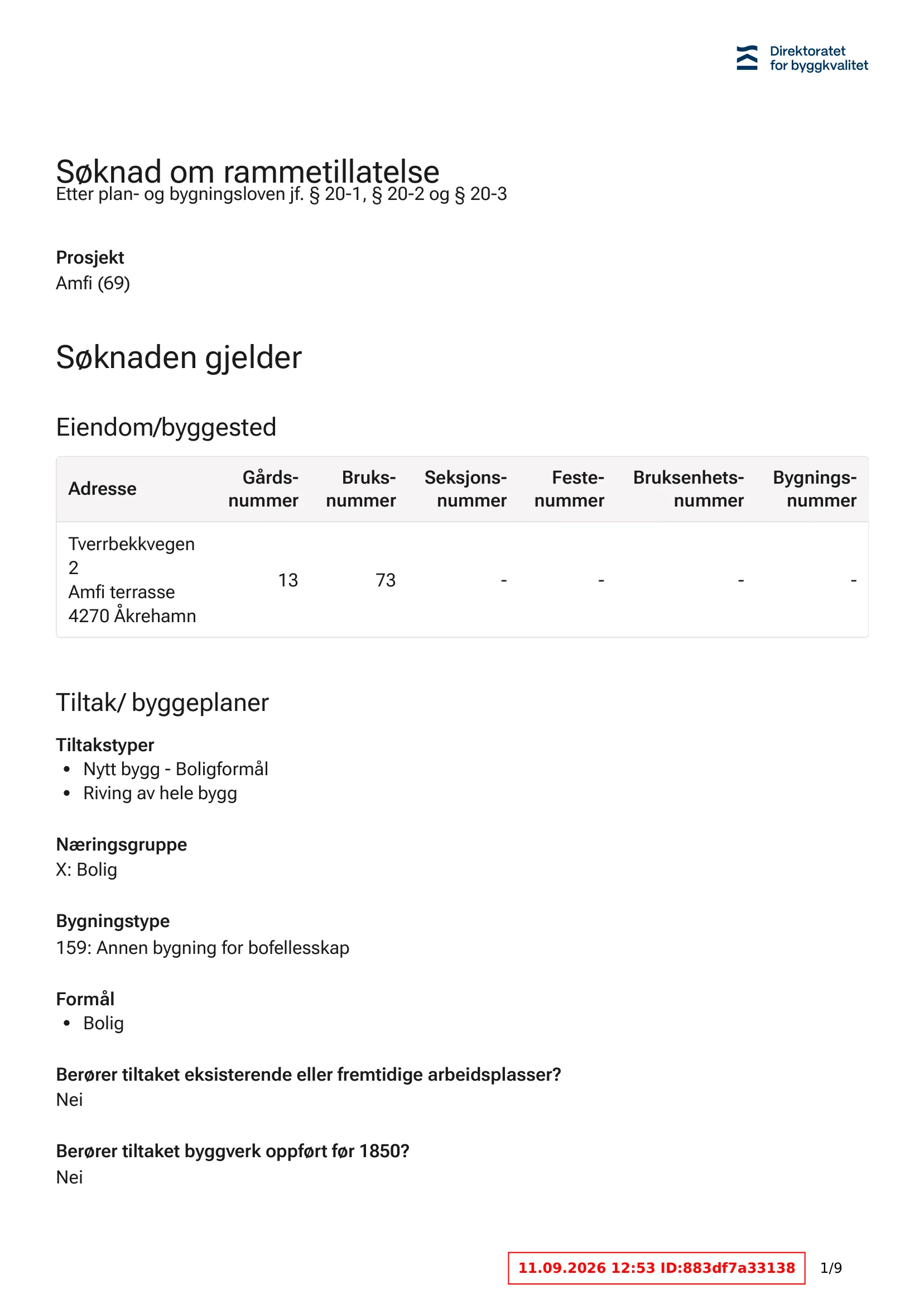 Søknad om rammetillatelse