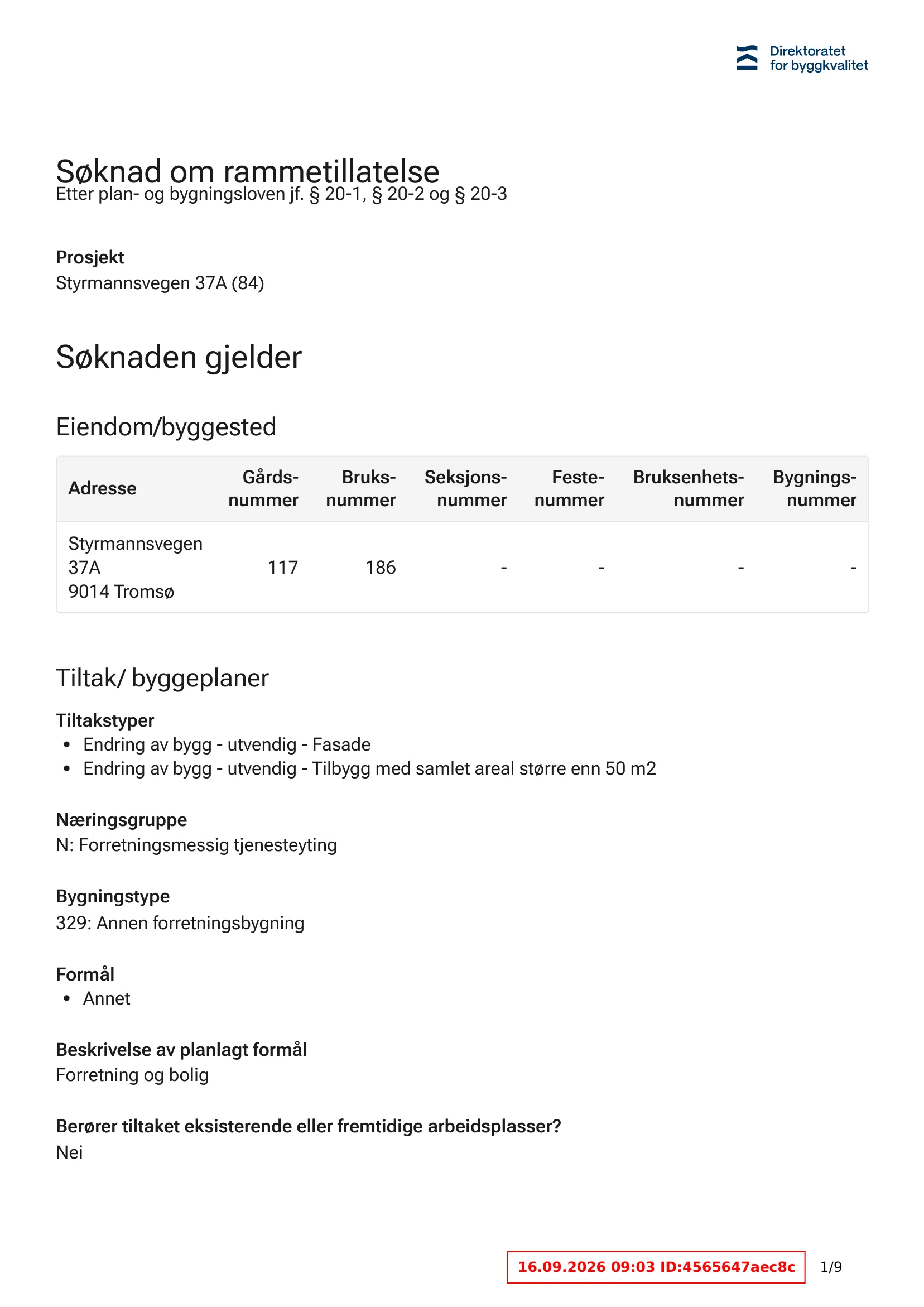 Søknad om rammetillatelse
