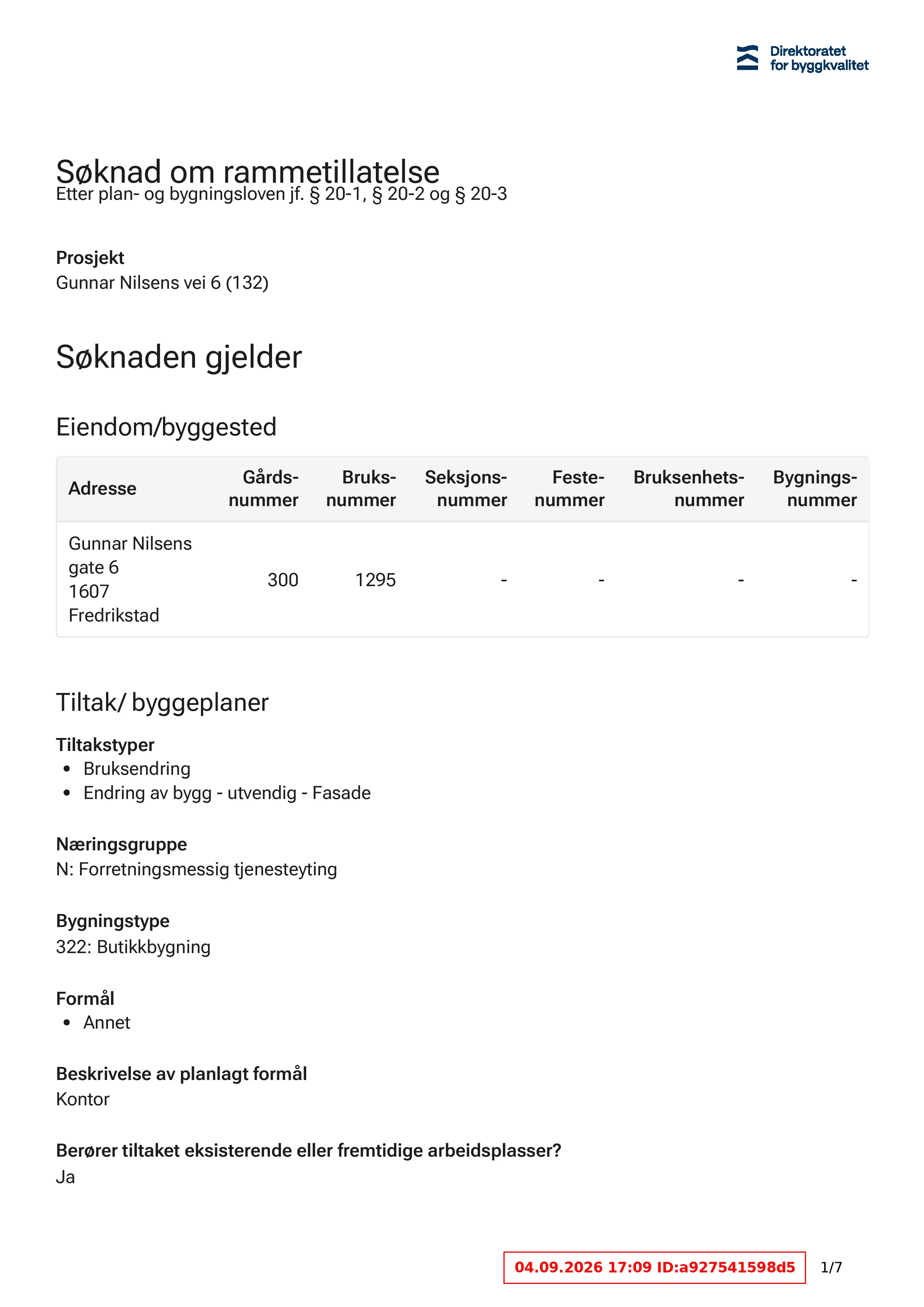 Søknad om rammetillatelse