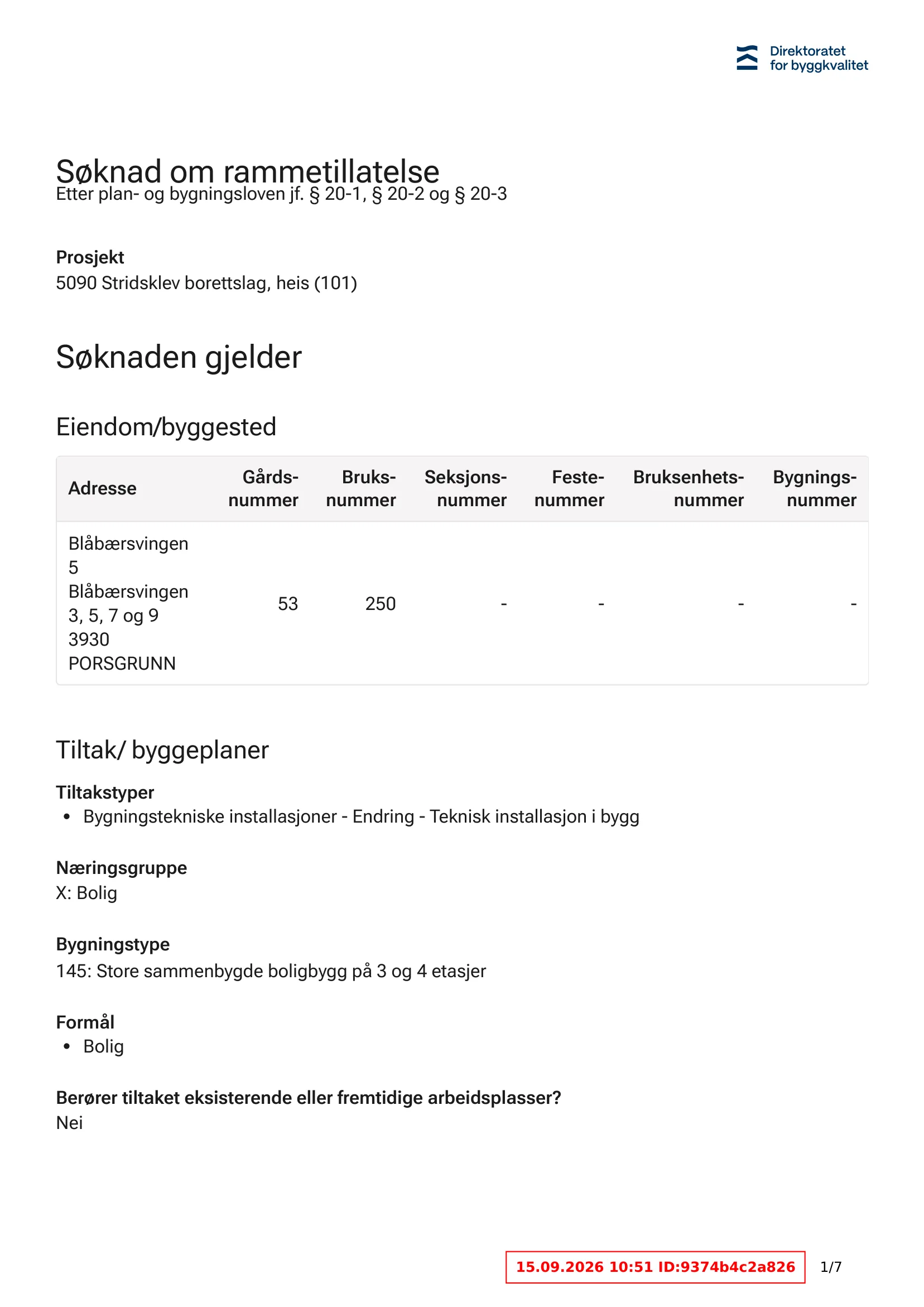 Søknad om rammetillatelse