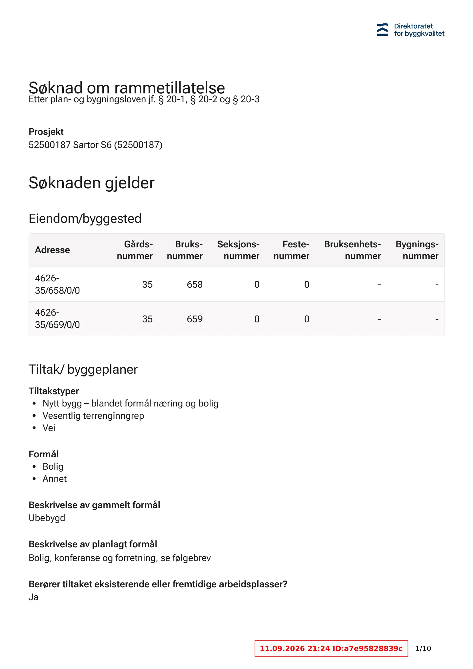 Søknad om rammetillatelse