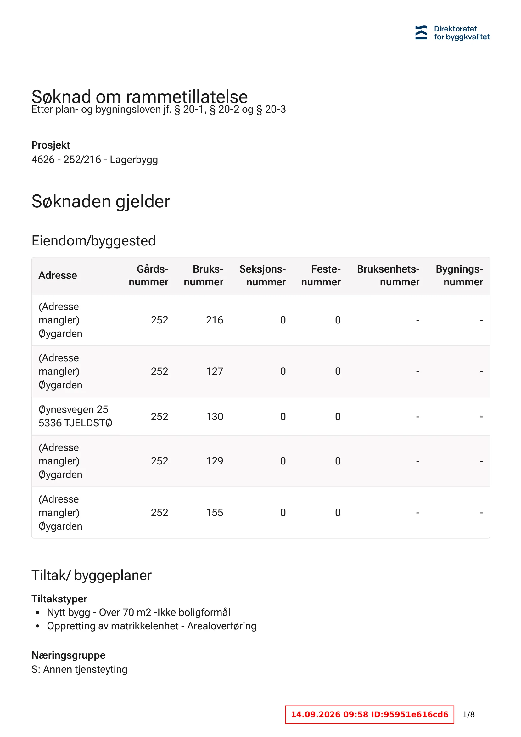 Søknad om rammetillatelse