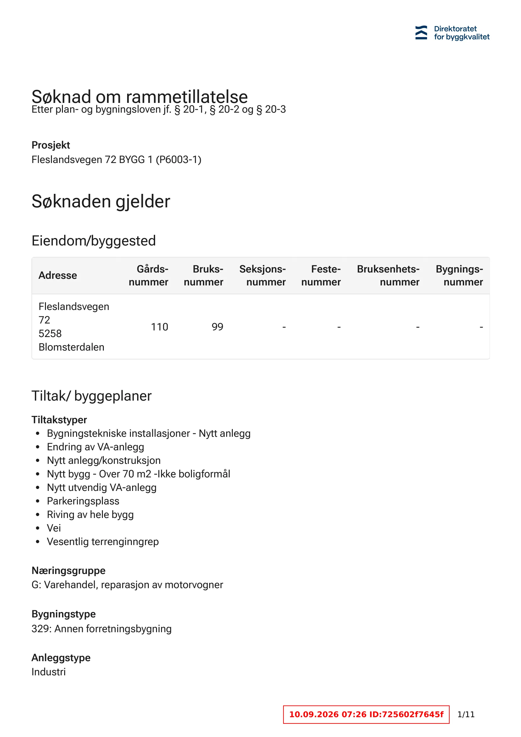 Søknad om rammetillatelse