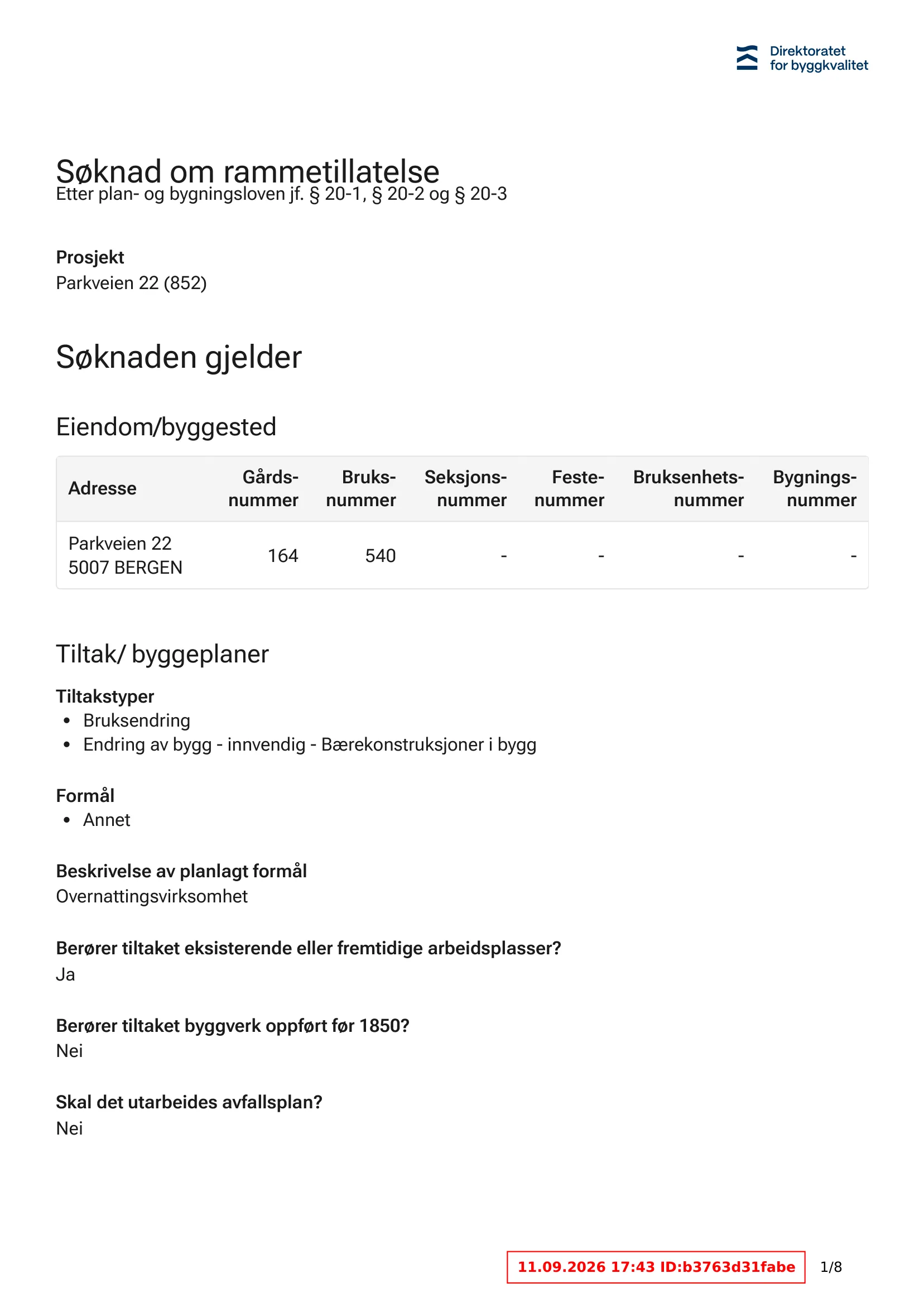 Søknad om rammetillatelse