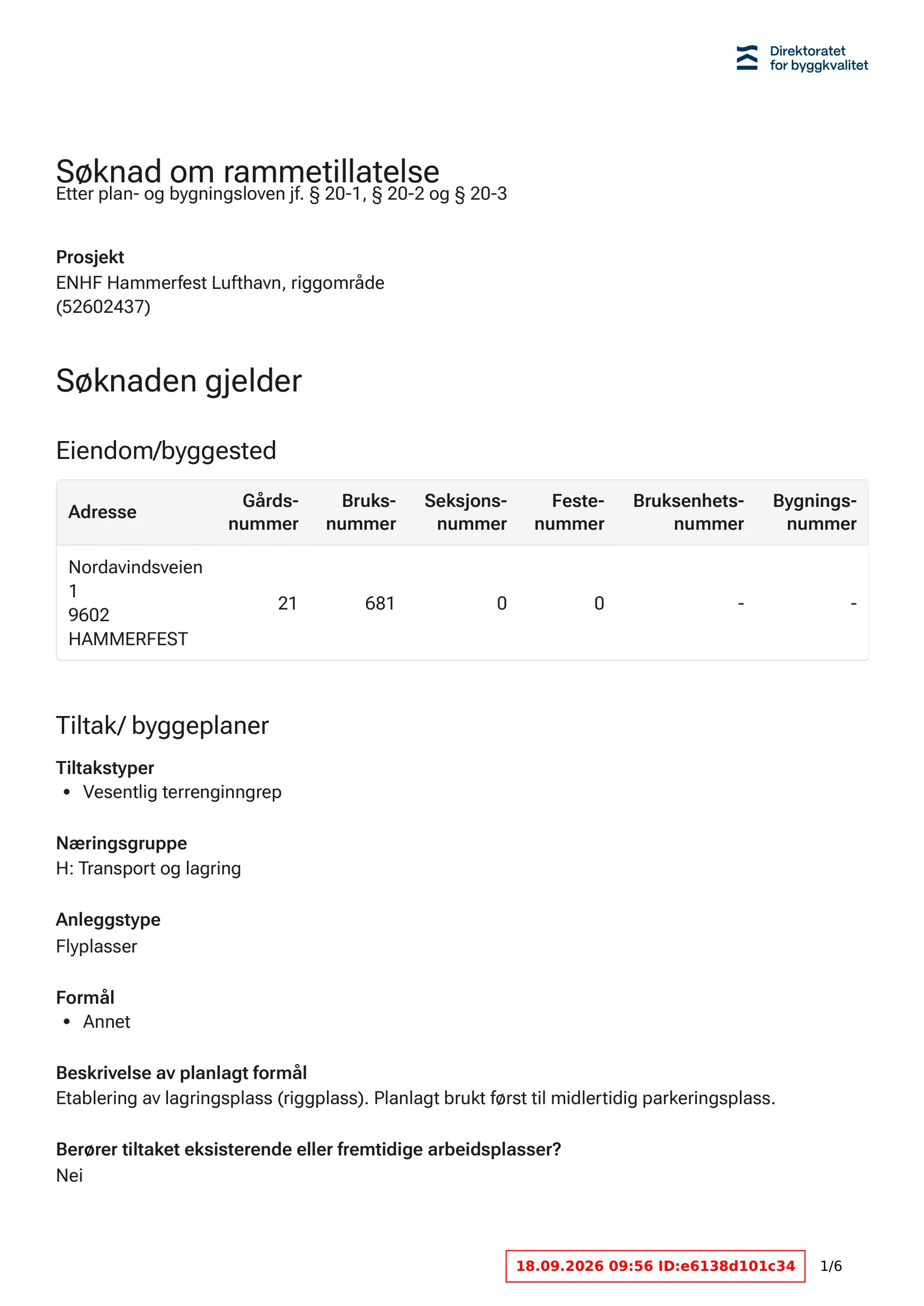 Søknad om rammetillatelse