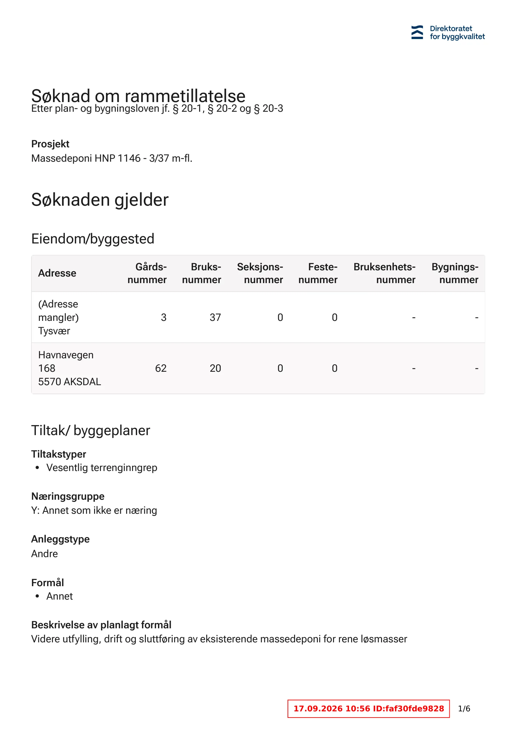 Søknad om rammetillatelse