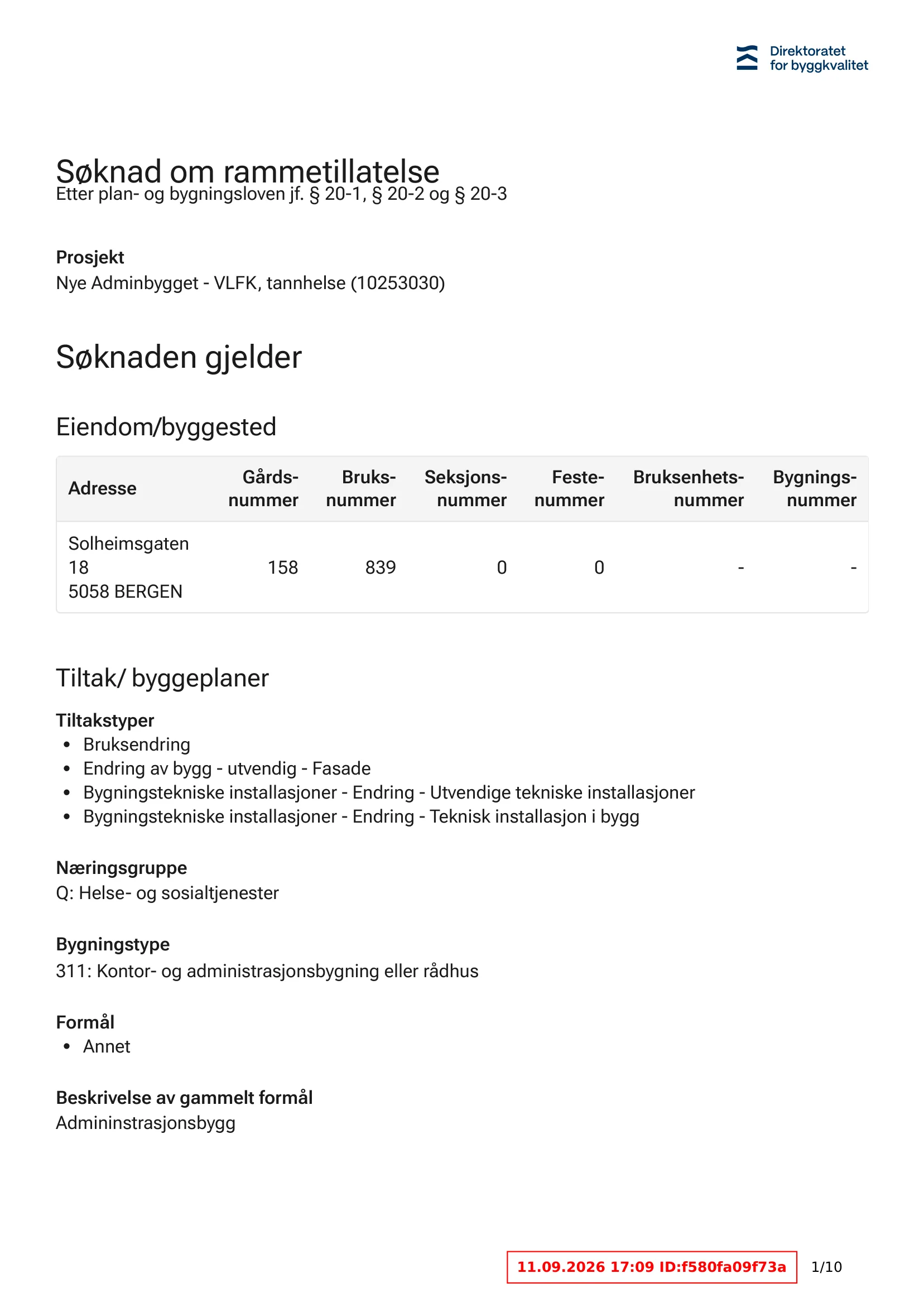 Søknad om rammetillatelse