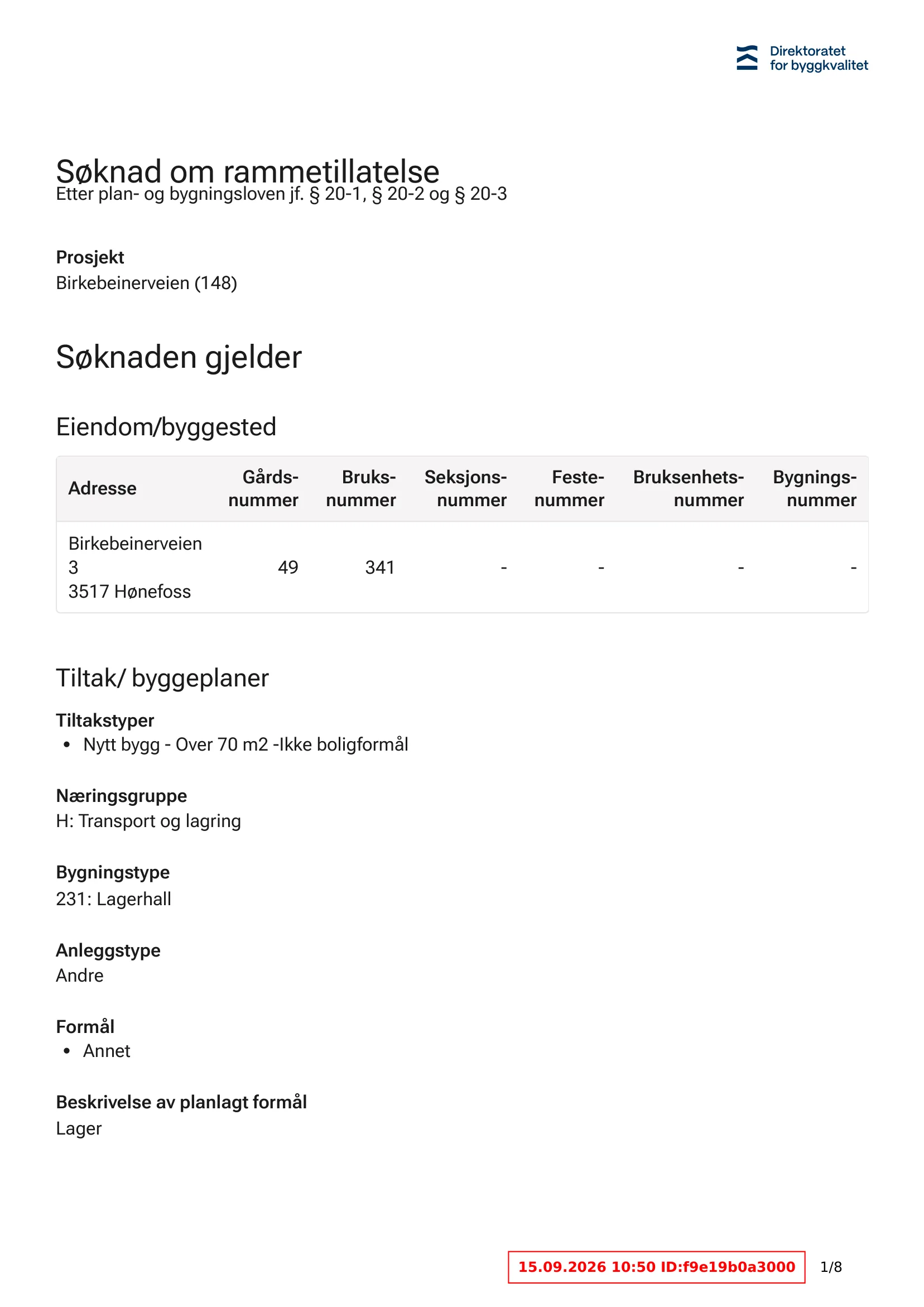 Søknad om rammetillatelse