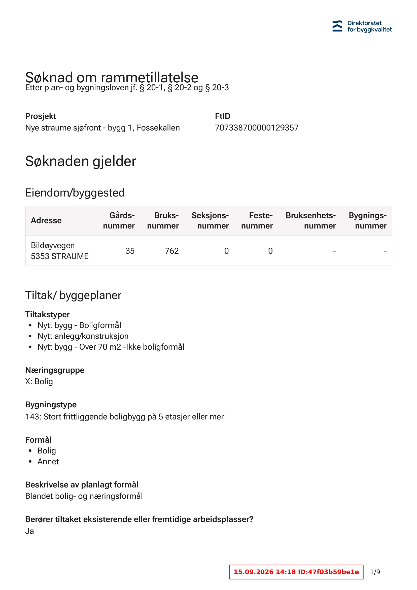 Søknad om rammetillatelse