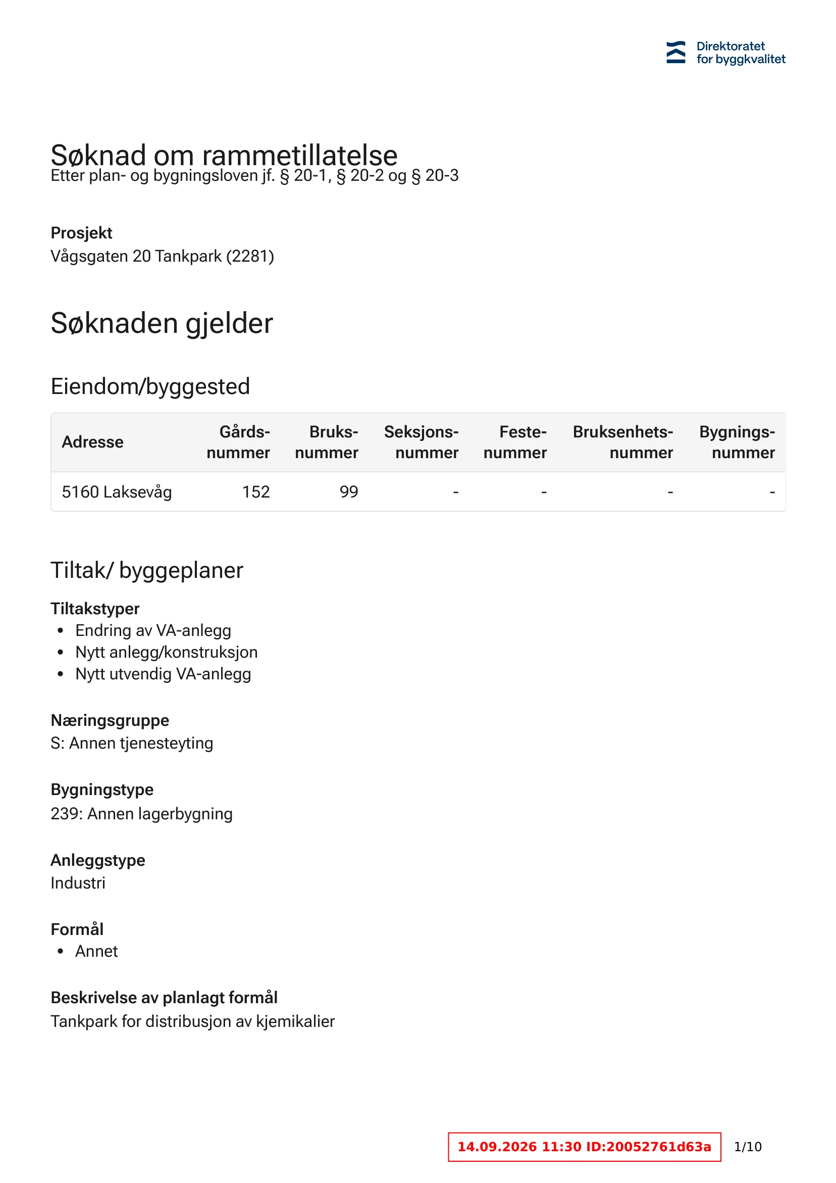 Søknad om rammetillatelse