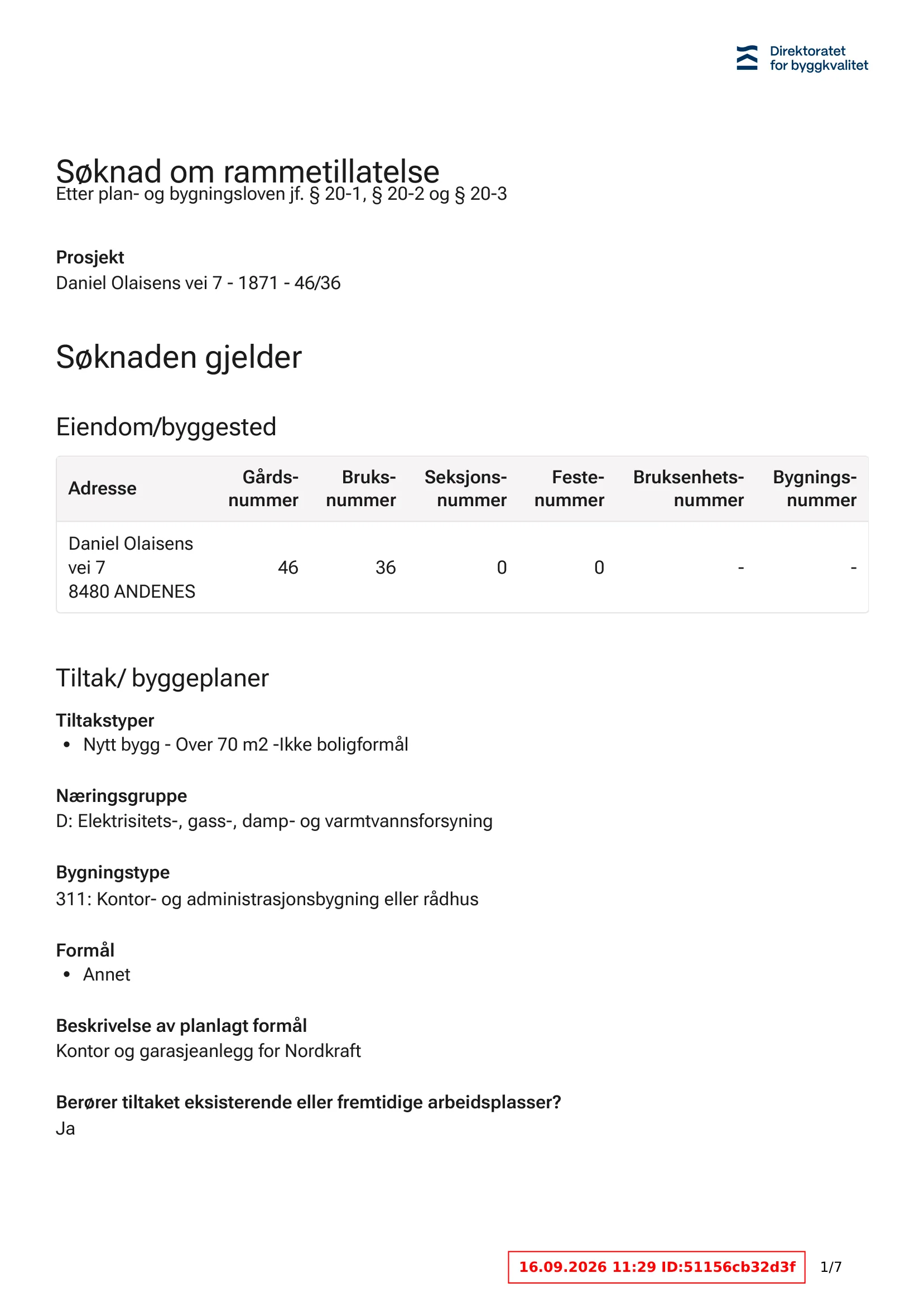 Søknad om rammetillatelse