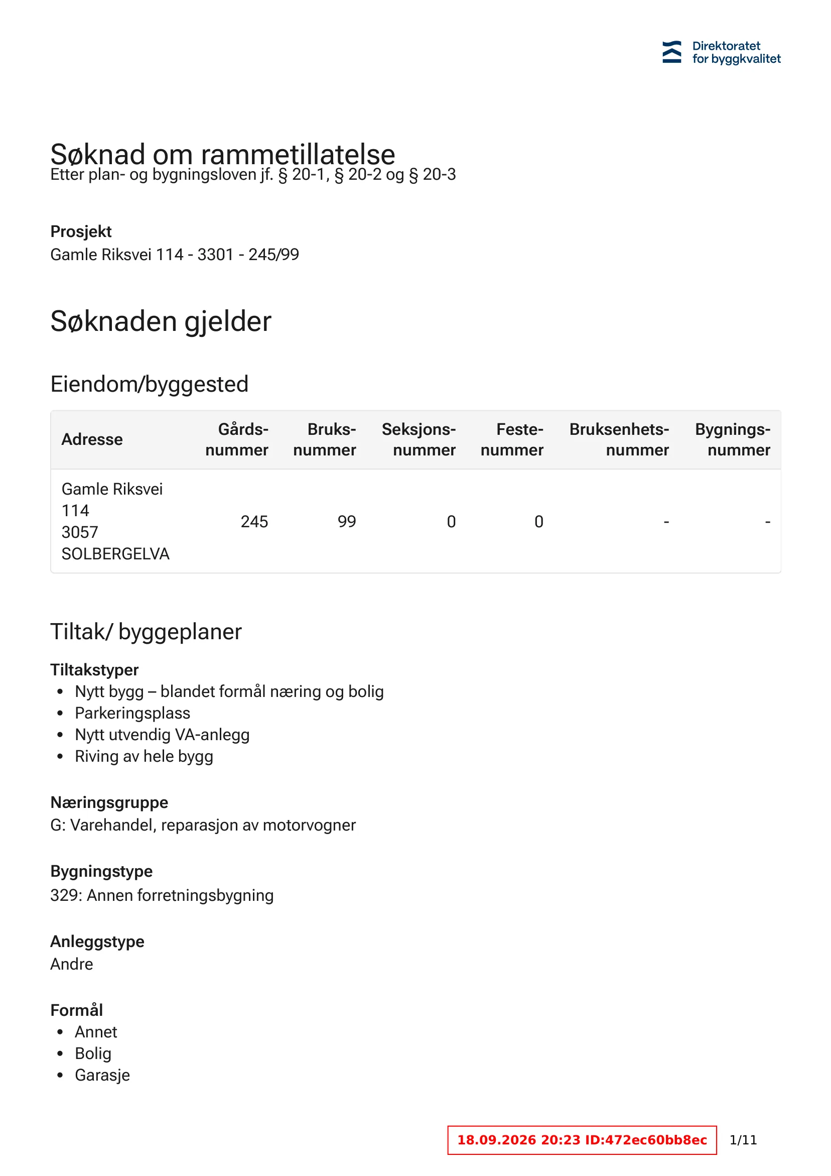 Søknad om rammetillatelse