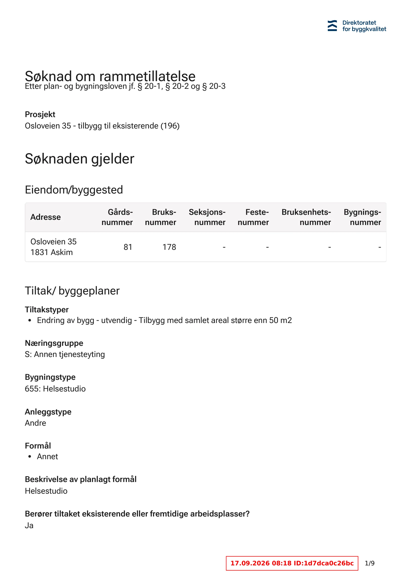 Søknad om rammetillatelse