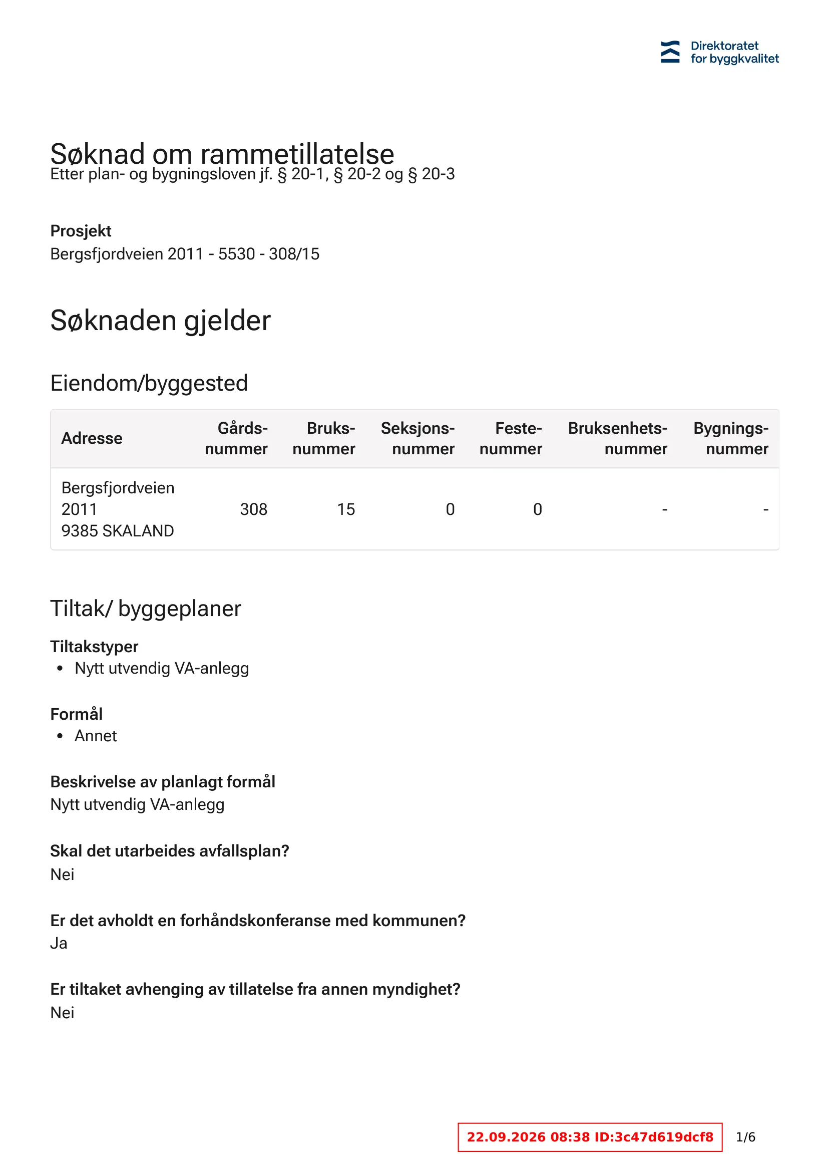 Søknad om rammetillatelse
