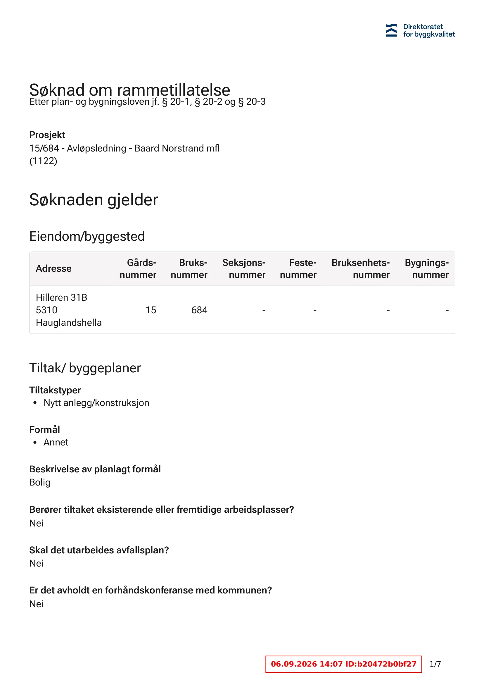Søknad om rammetillatelse