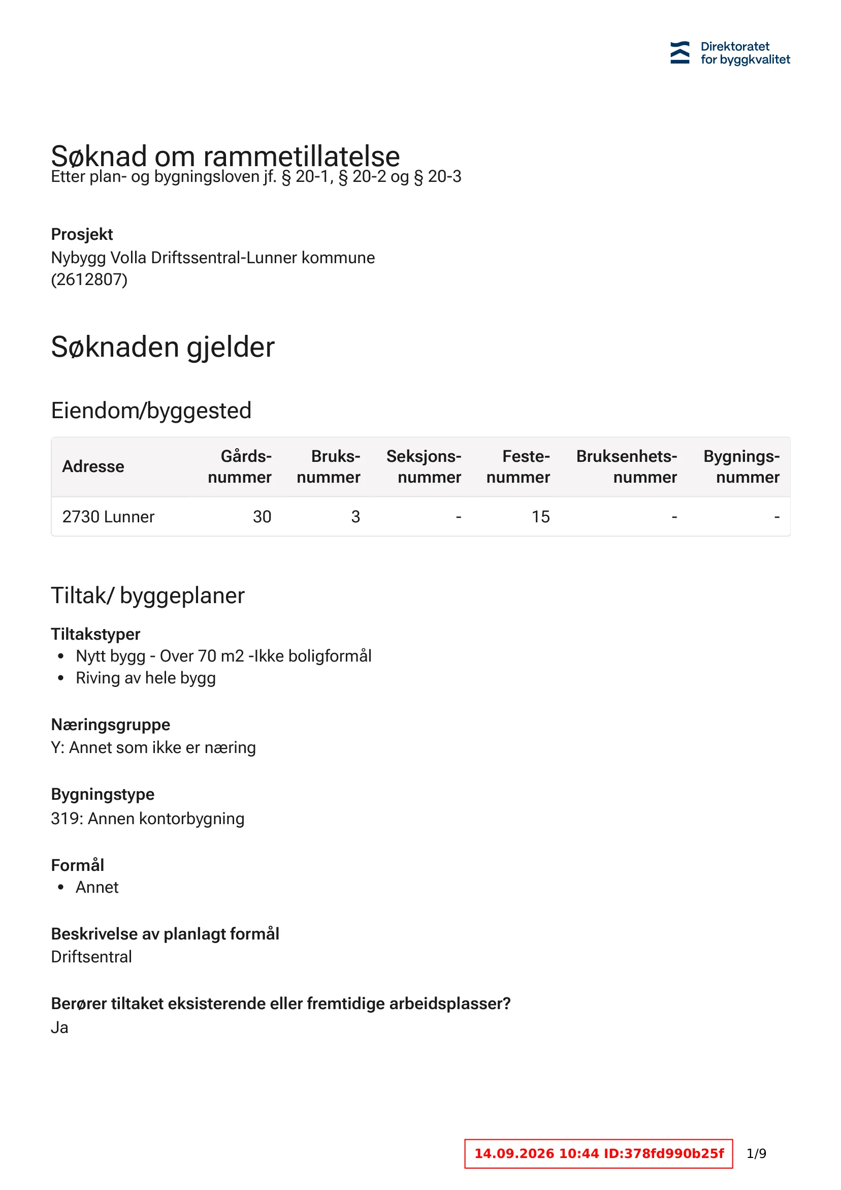 Søknad om rammetillatelse