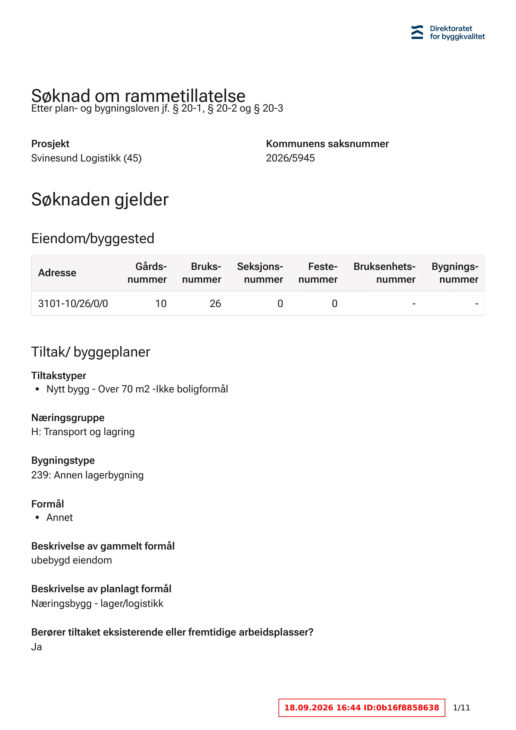 Søknad om rammetillatelse