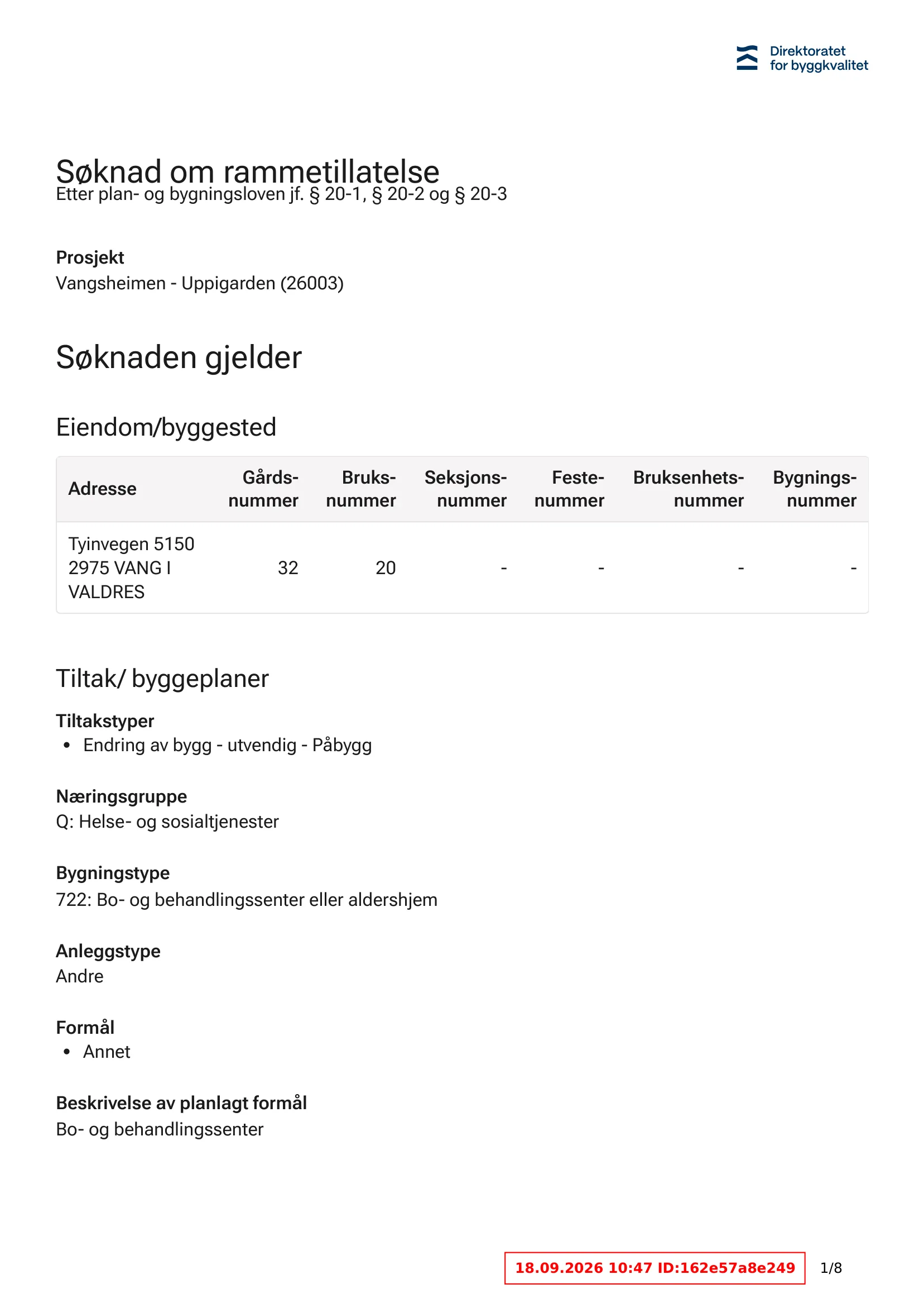 Søknad om rammetillatelse